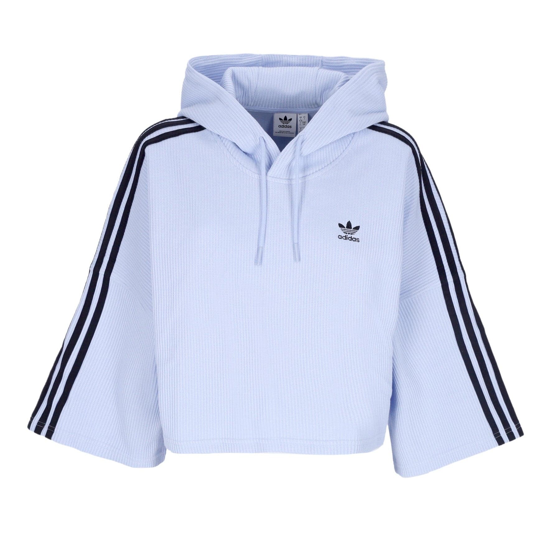 Women's Lightweight Hooded Short Sleeve Sweatshirt Originals Cropped Hoodie Blue Dawn