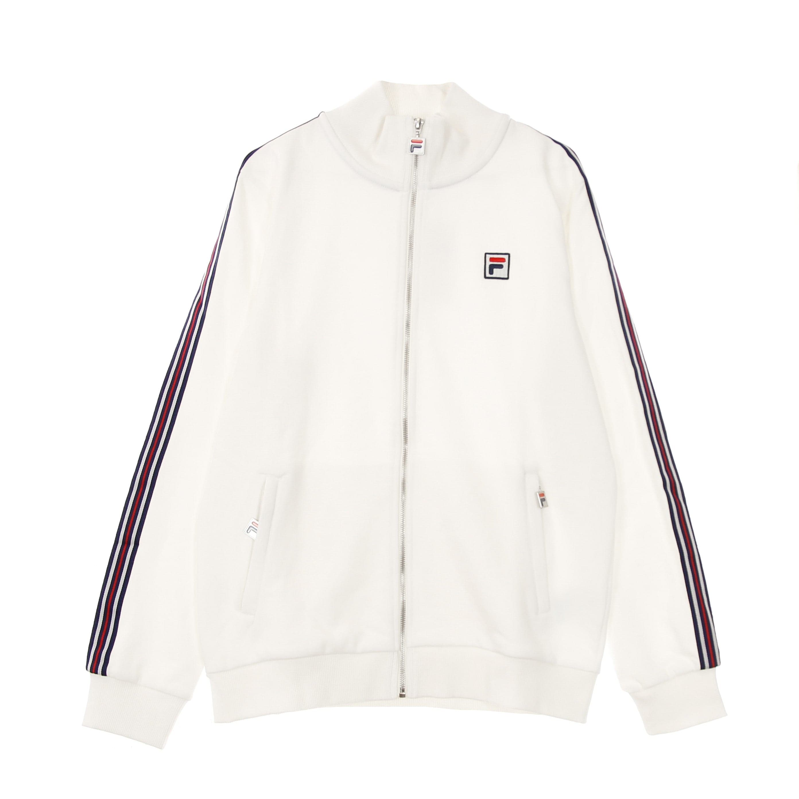 Men's Lightweight High Neck Sweatshirt Hemi Track Jacket Blanc De Blanc