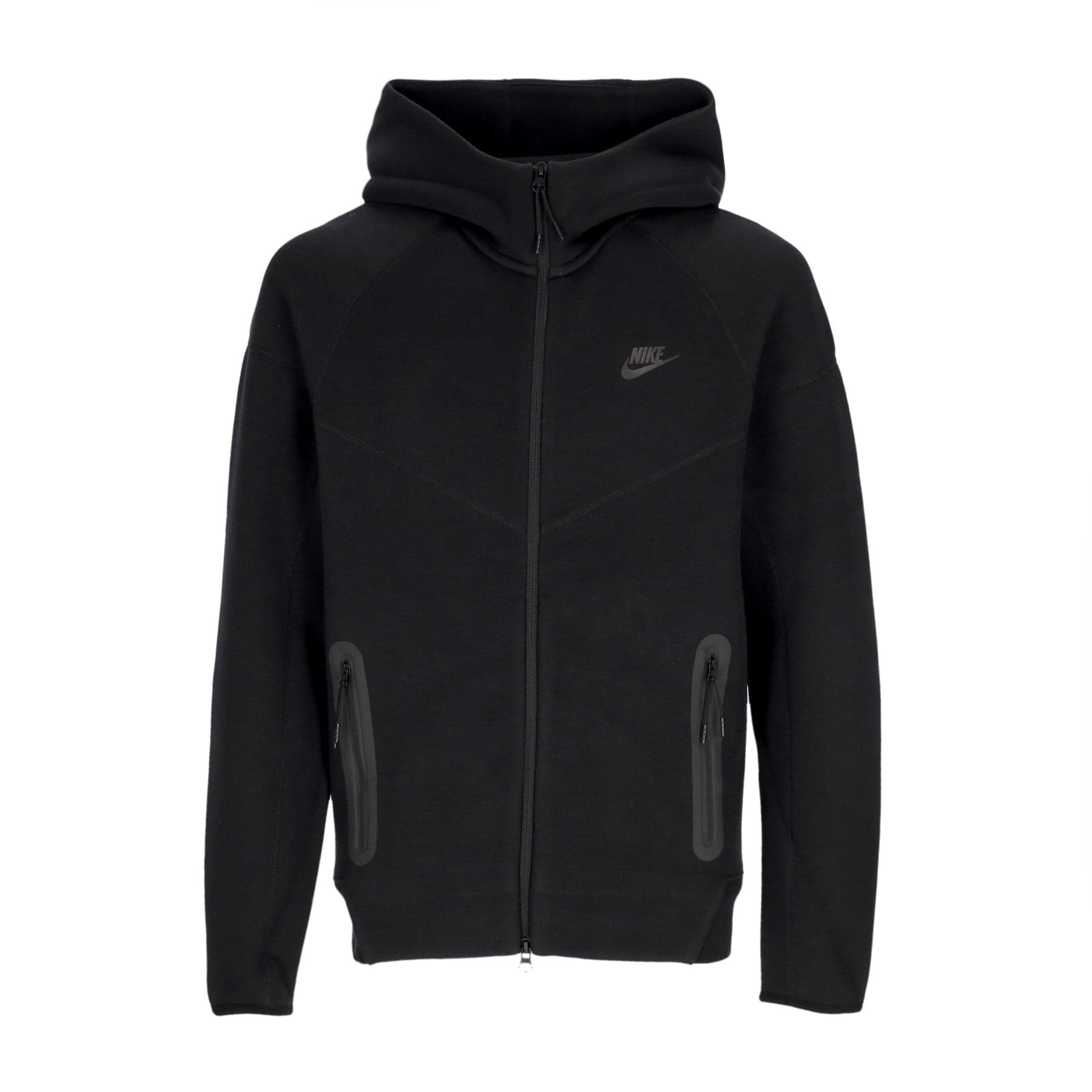 Men's Lightweight Hooded Zip Sweatshirt Tech Fleece Full-zip Windrunner Hoodie Black/black
