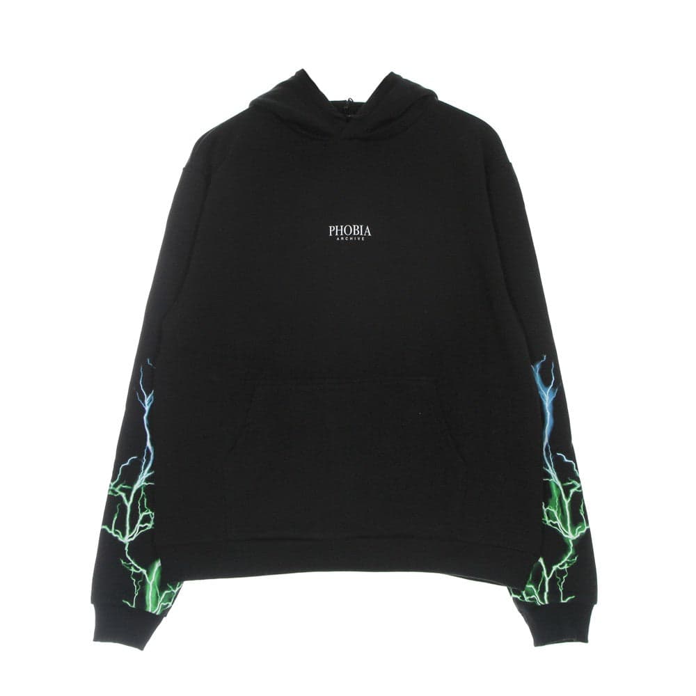 Lightweight Men's Hoodie Lightning Hoodie Black/green/lightblue
