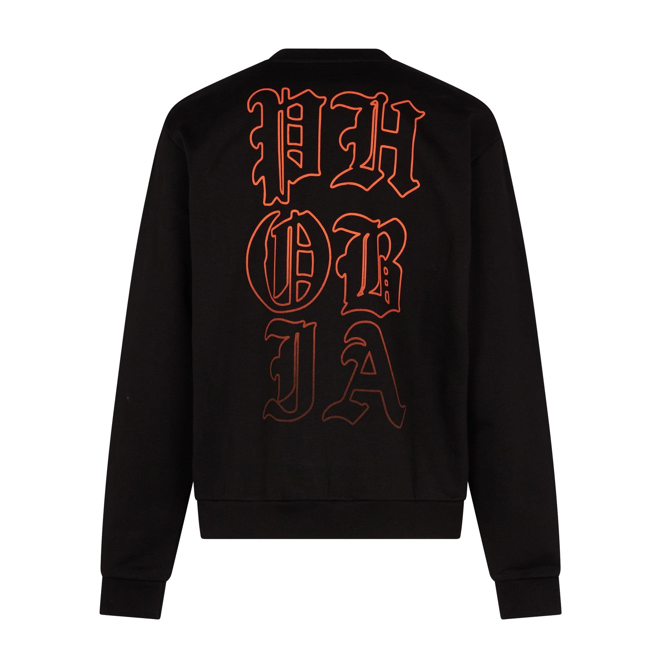 Men's Lightweight Crewneck Sweatshirt Mouth Print Crewneck Black/orange