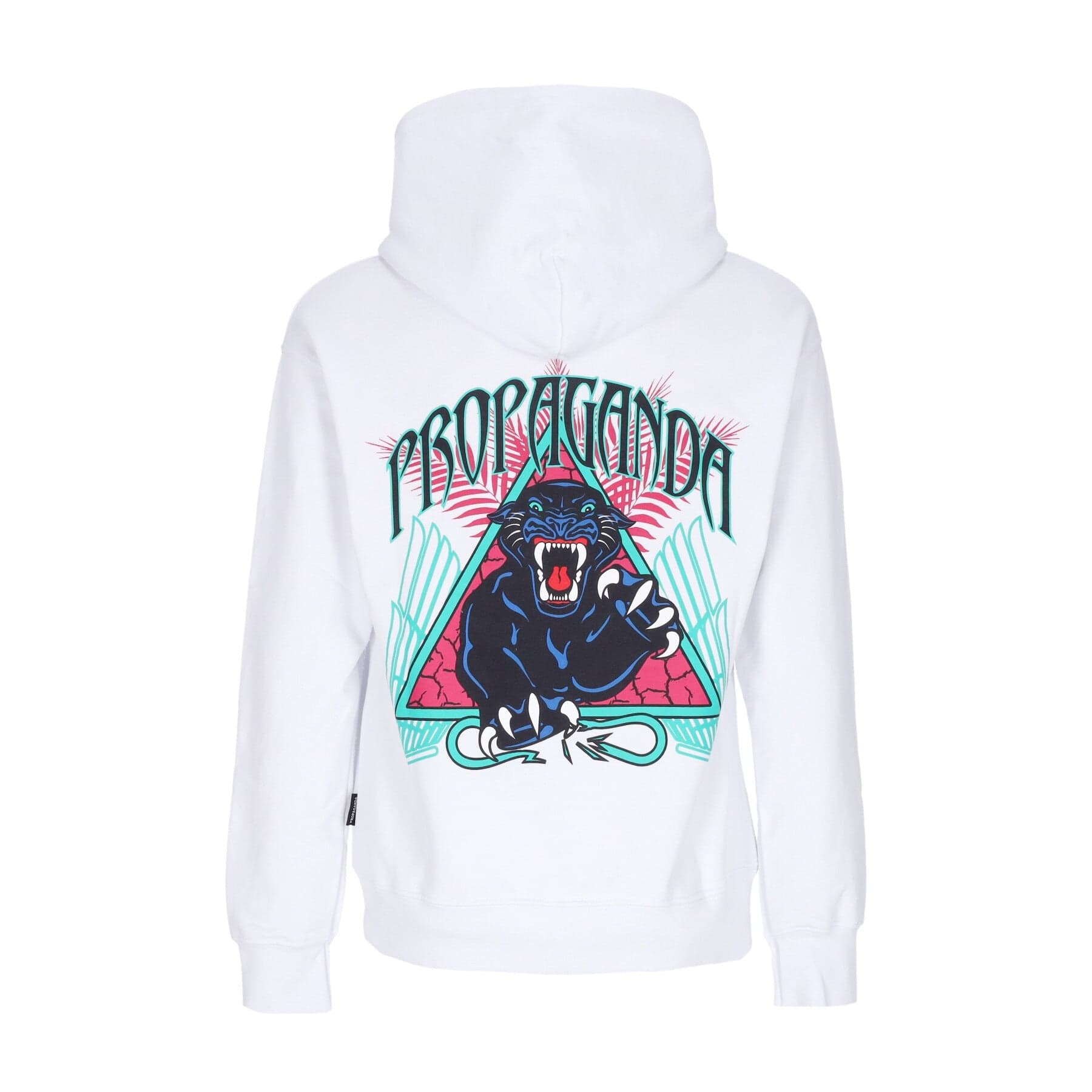 Men's Lightweight Hooded Sweatshirt Triangle Panther Hoodie White