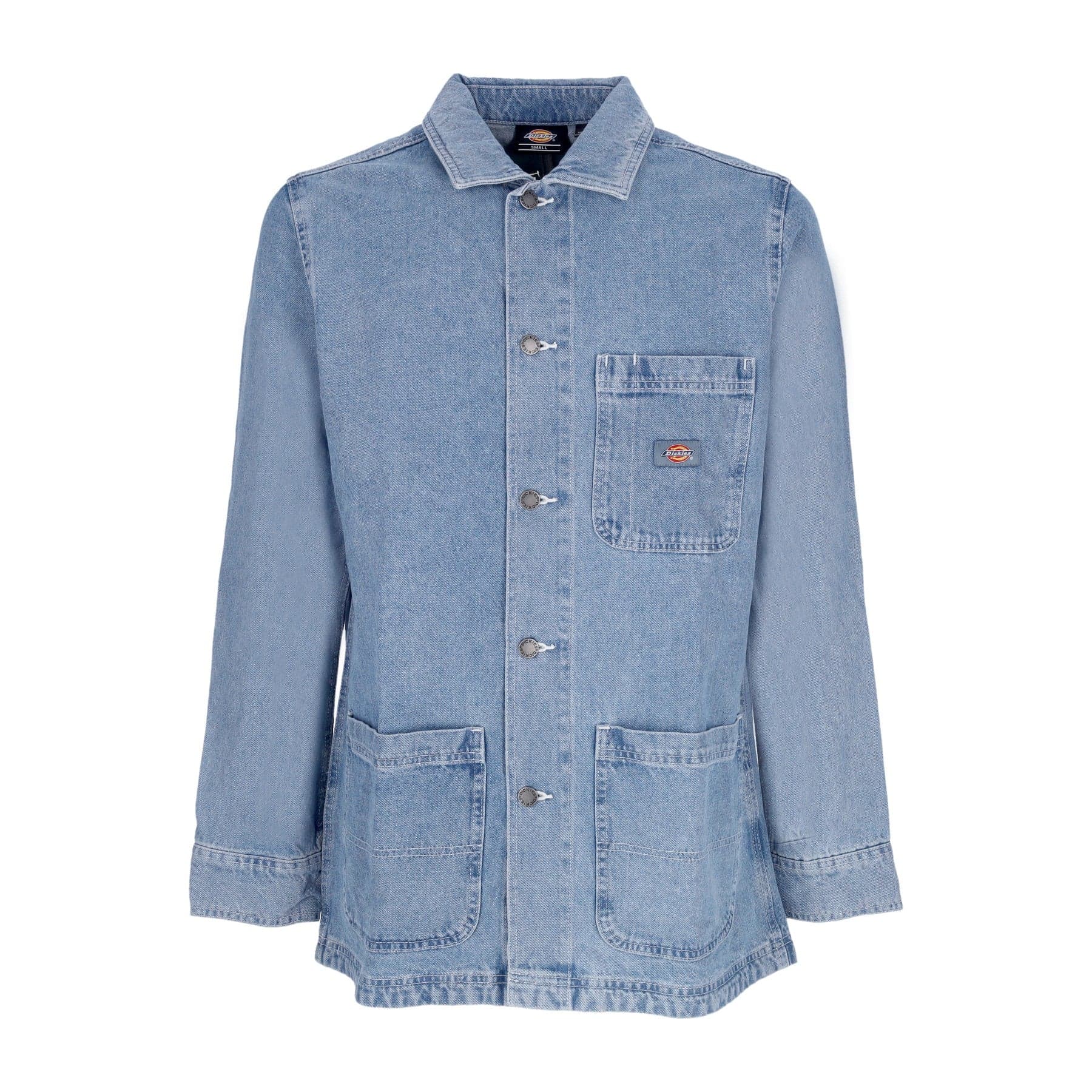 Men's Workwear Jacket Denim Chore Coat Light Wash