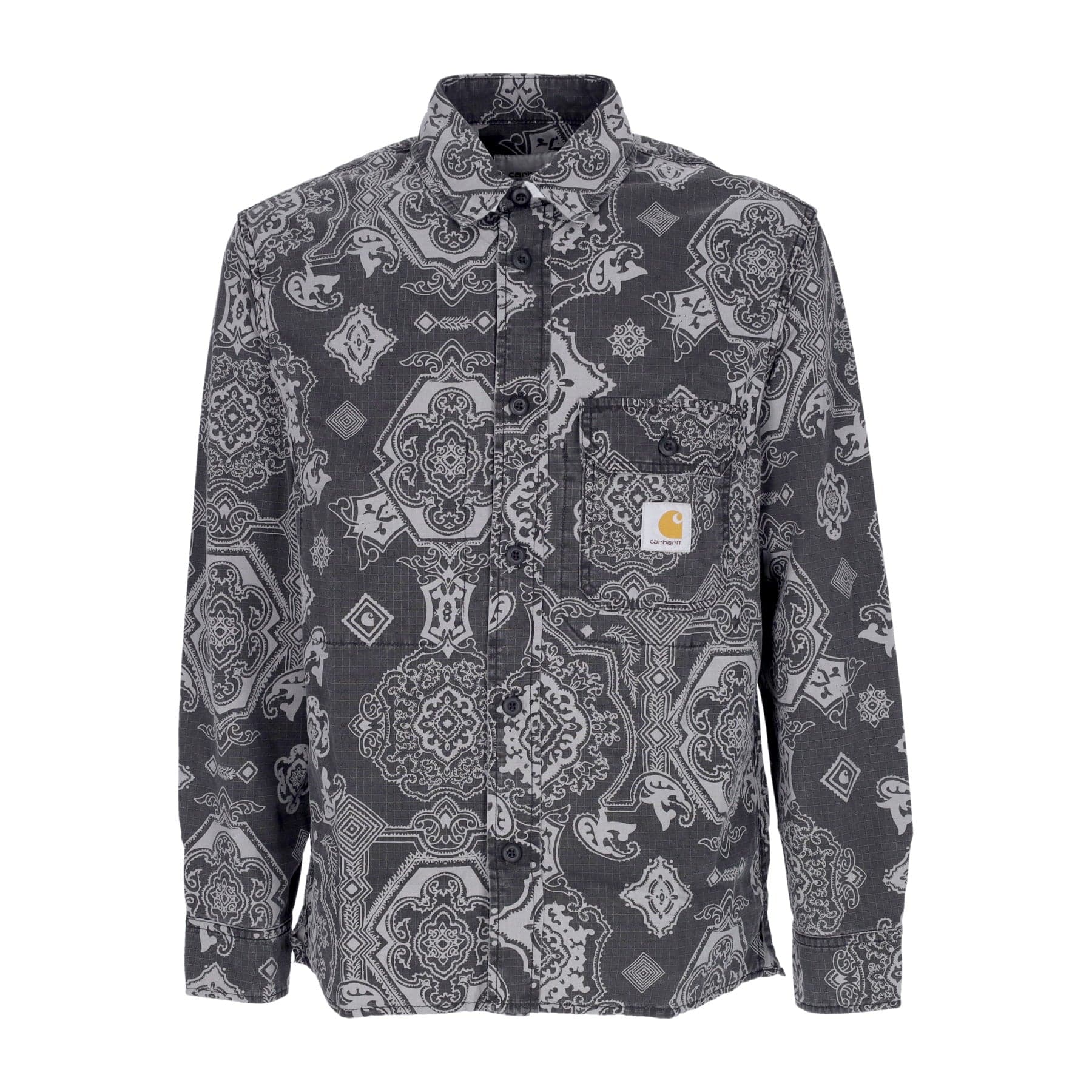 Verse Men's Long Sleeve Shirt L/s Shirt Black Heavy Stone Wash