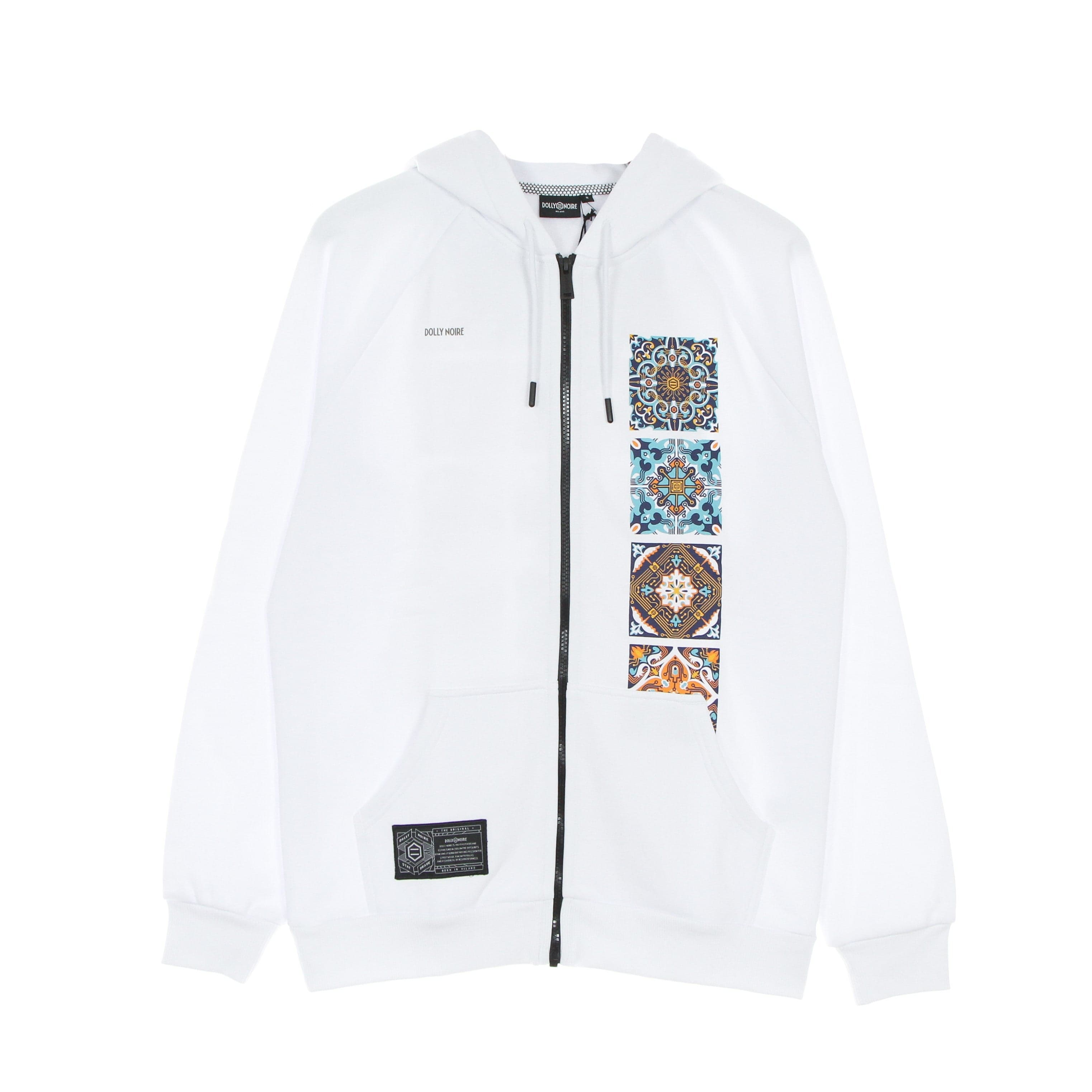 Men's Zip Hoodie Sweatshirt Printed Circuit Board Hoodie White