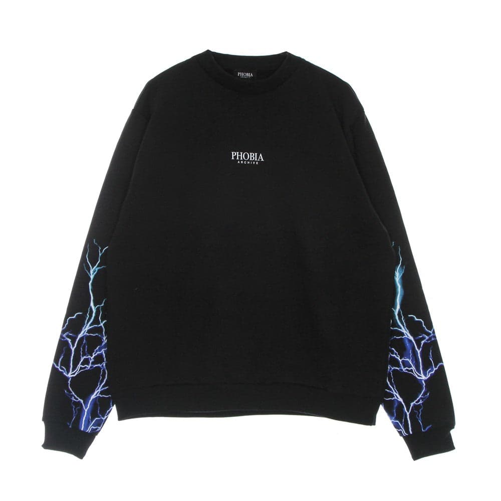 Lightning Crewneck Men's Lightweight Crewneck Sweatshirt Black/blue/lightblue