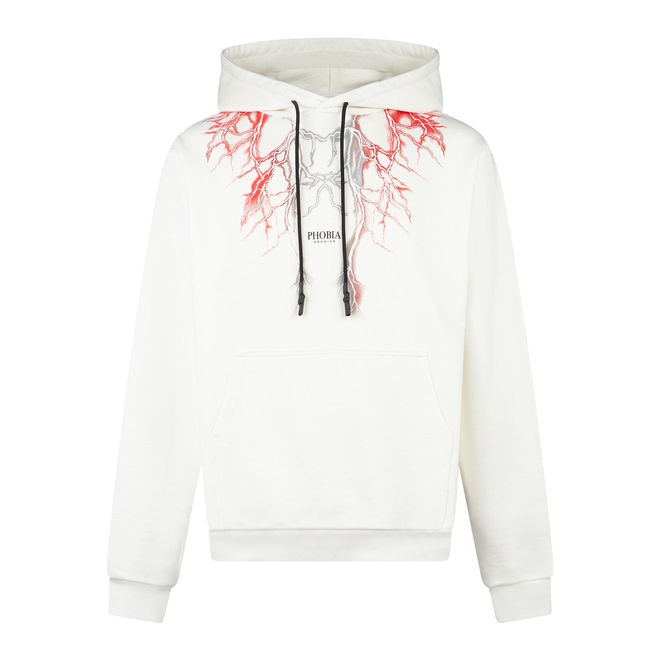 Lightweight Men's Hoodie Lightning Hoodie White/red/grey