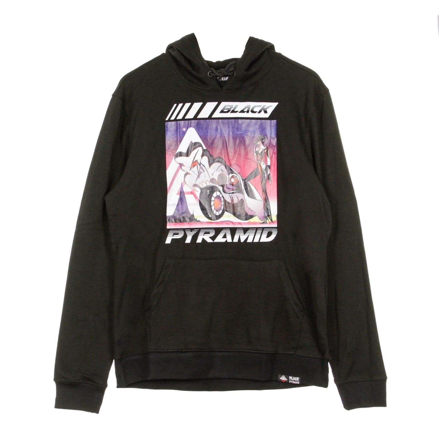 Space Rider Black Men's Lightweight Hooded Sweatshirt