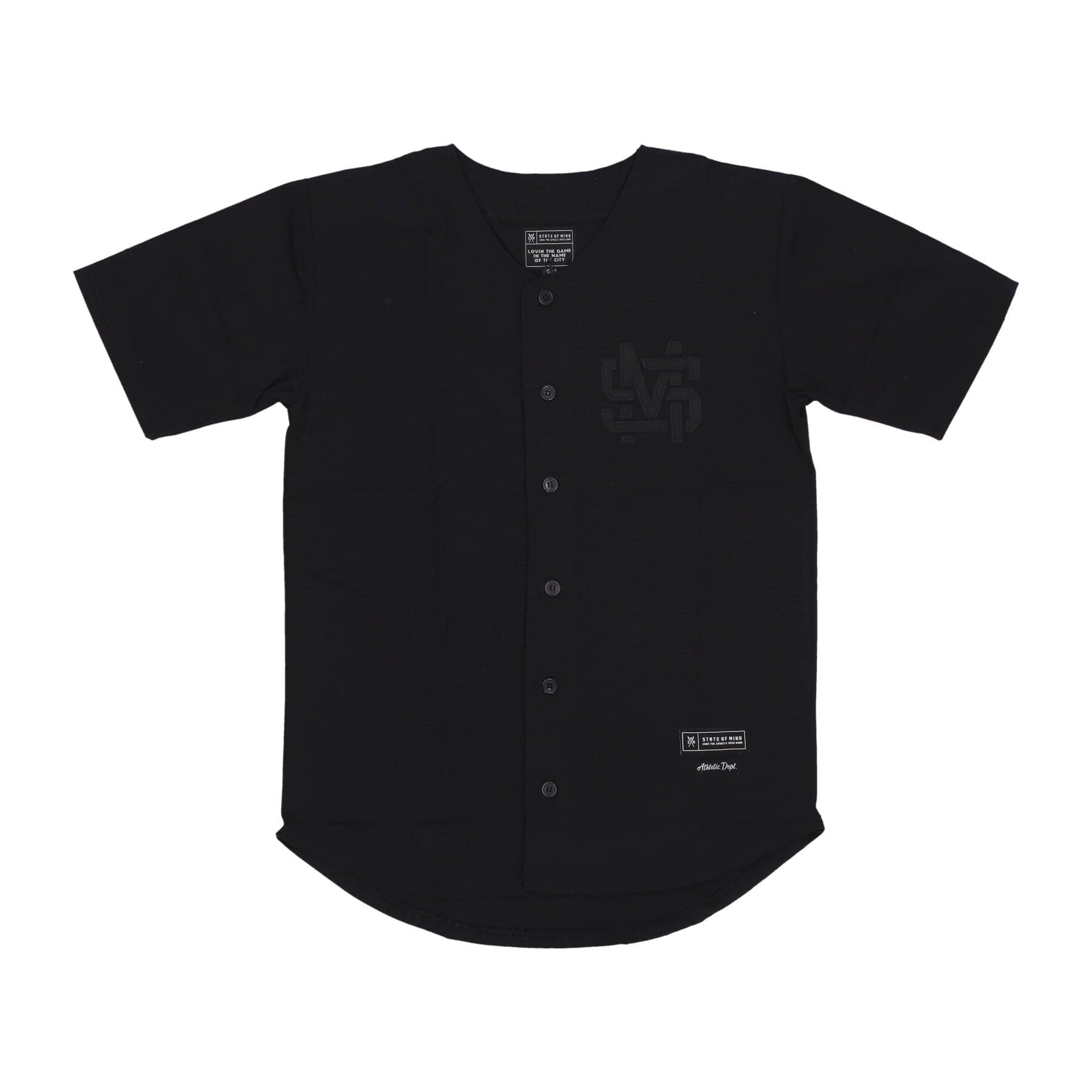 Men's Monogram Jersey Buttons Coat Black