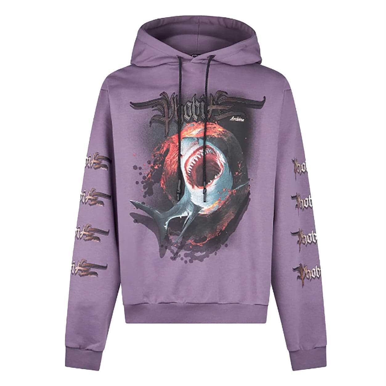 Shark Pprint Hoodie Purple Men's Lightweight Hoodie