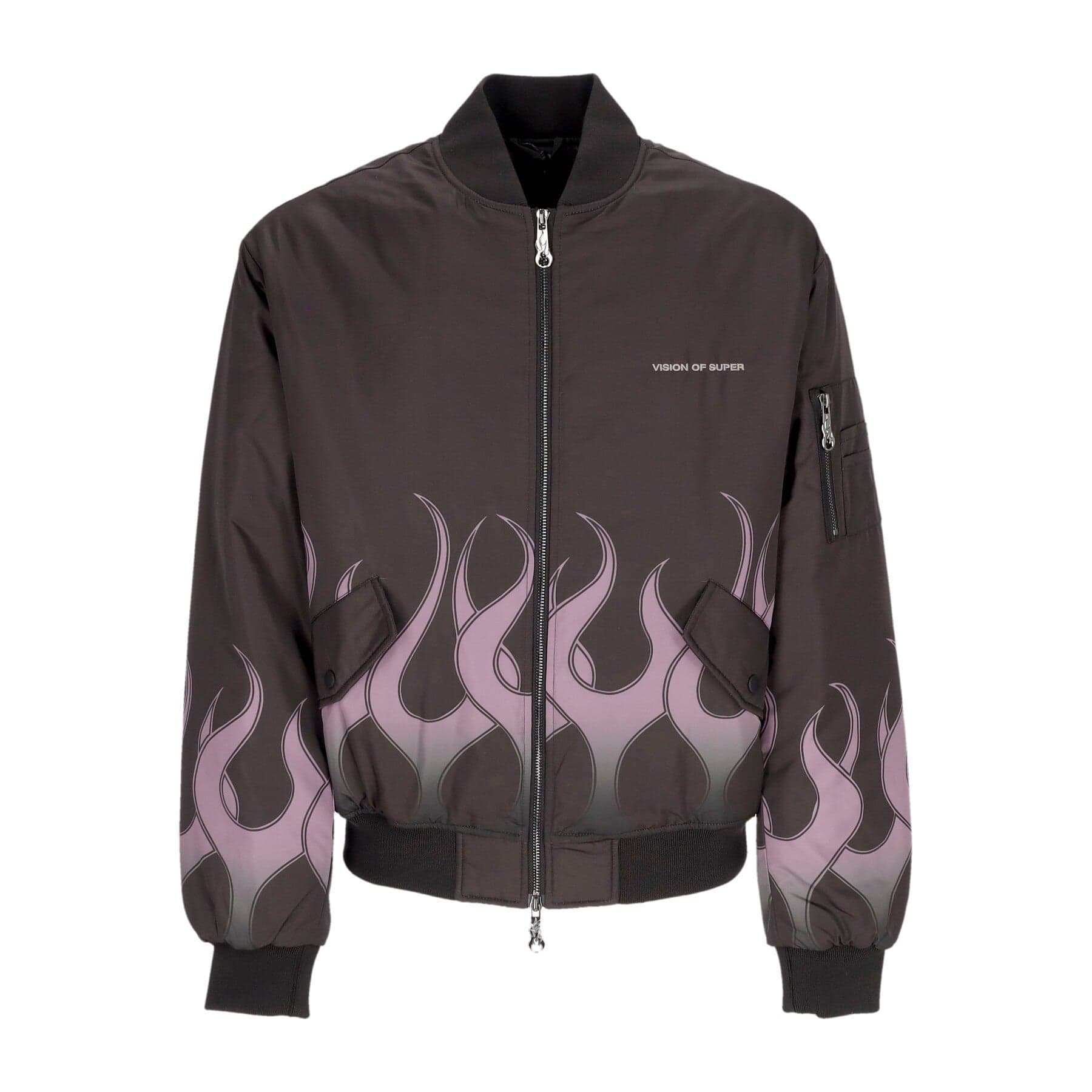 Flames Bomber Men's Bomber Jacket Black/purple
