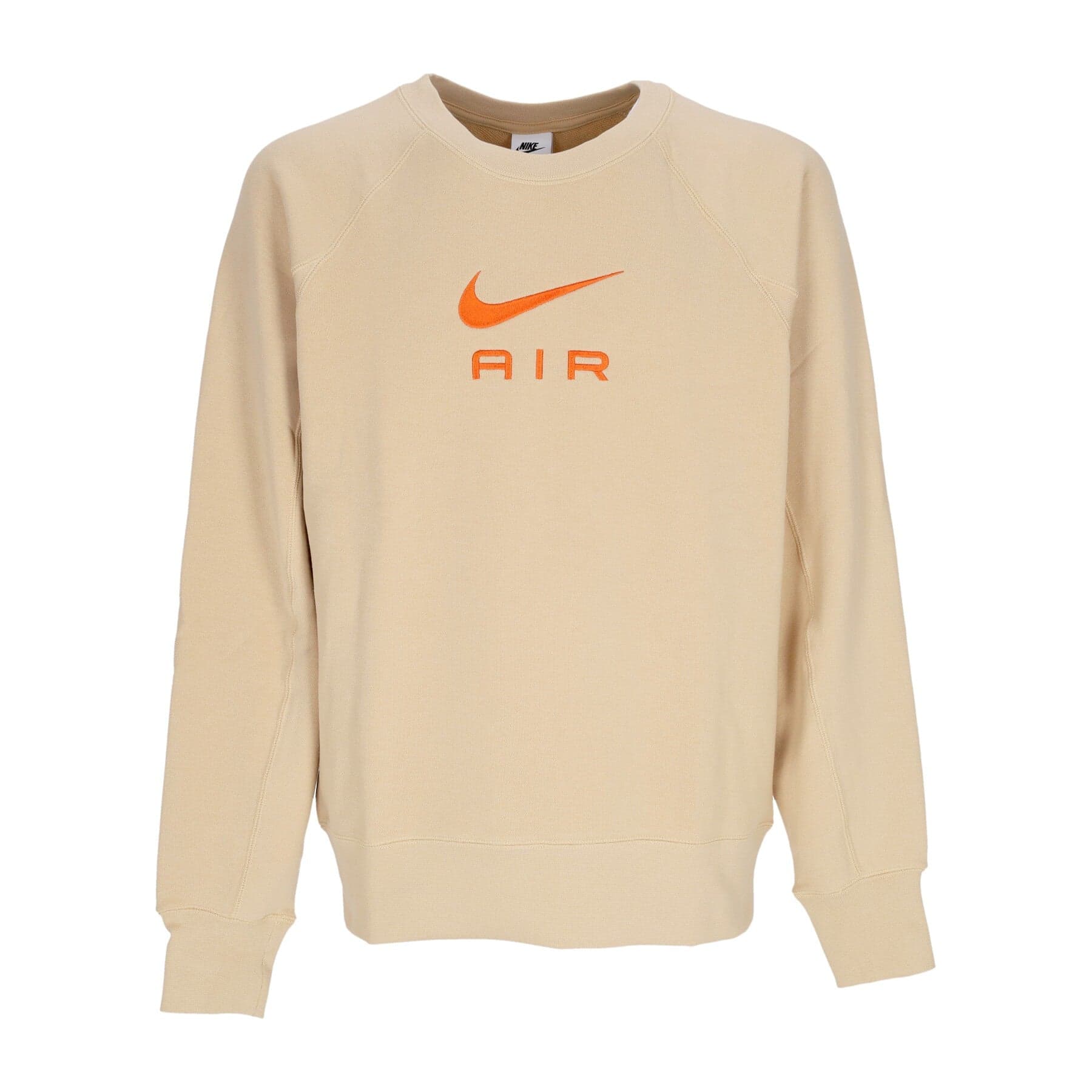 Men's Lightweight Crewneck Sweatshirt Sportswear Air French Terry Crewneck Sesame/safety Orange