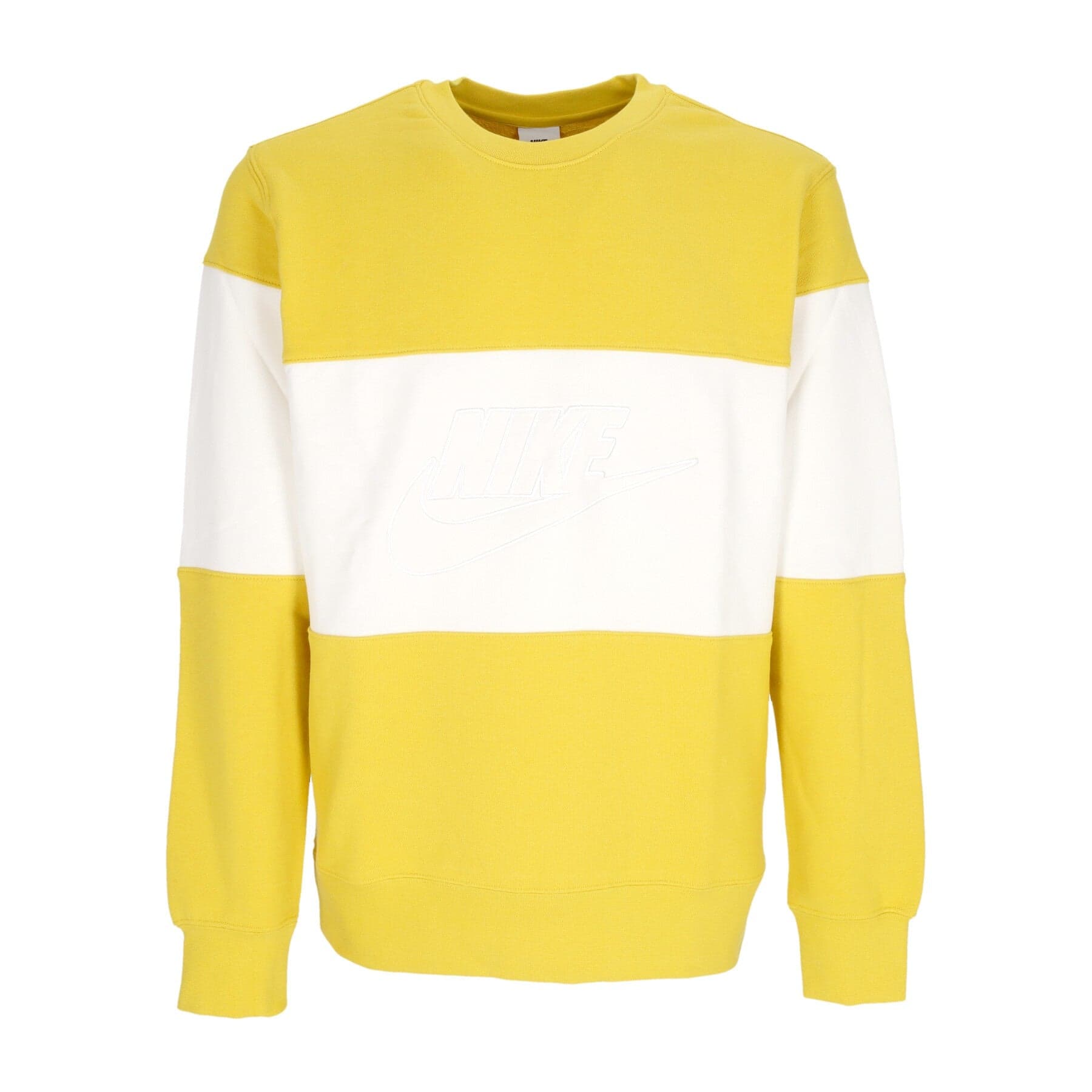 Club Plus Men's Lightweight Crewneck Sweatshirt Colorblock Crewneck Vivid Sulfur/white
