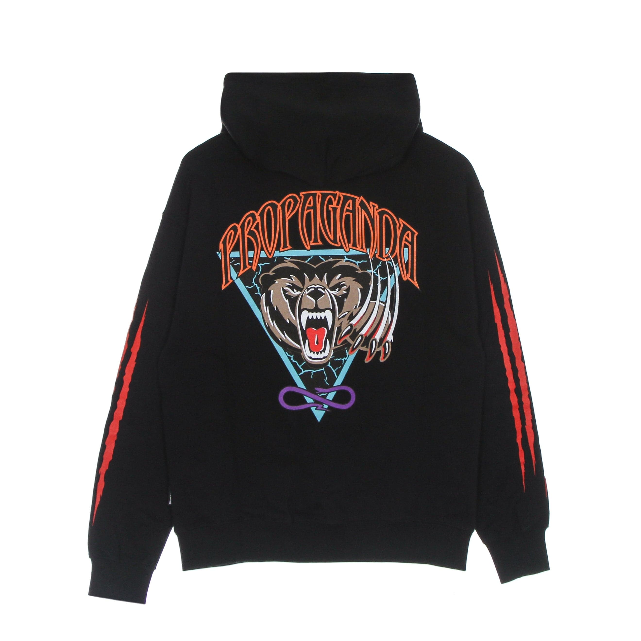 Men's Lightweight Hooded Sweatshirt Grizzly Hoodie Black