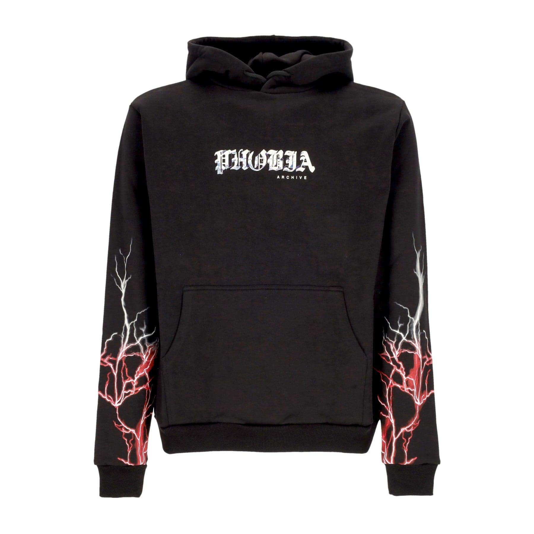 Lightweight Men's Hoodie Lightning Hoodie Black/red/grey