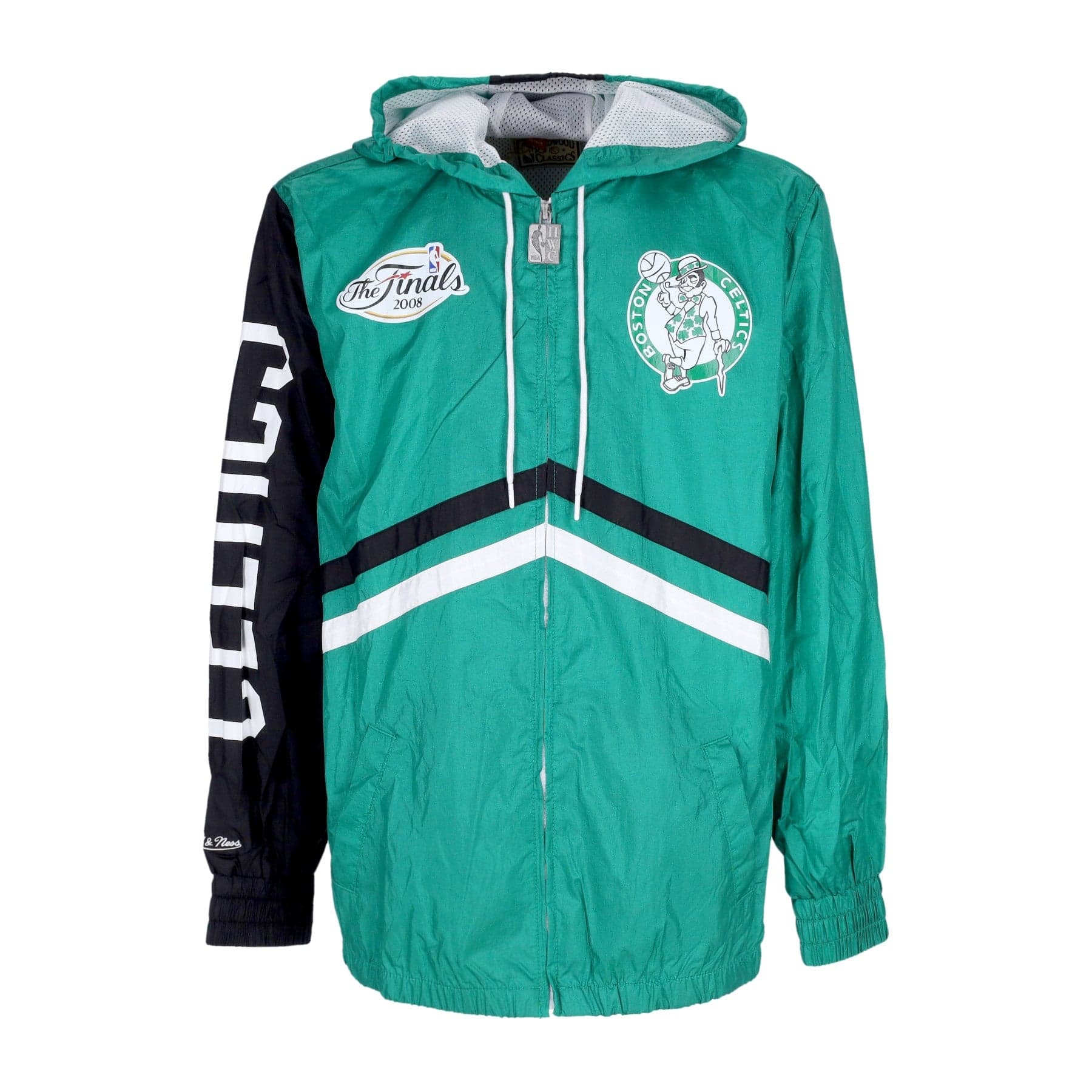 Men's Windbreaker NBA Undeniable Full Zip Windbreaker Hardwood Classics Boscel Kelly Green