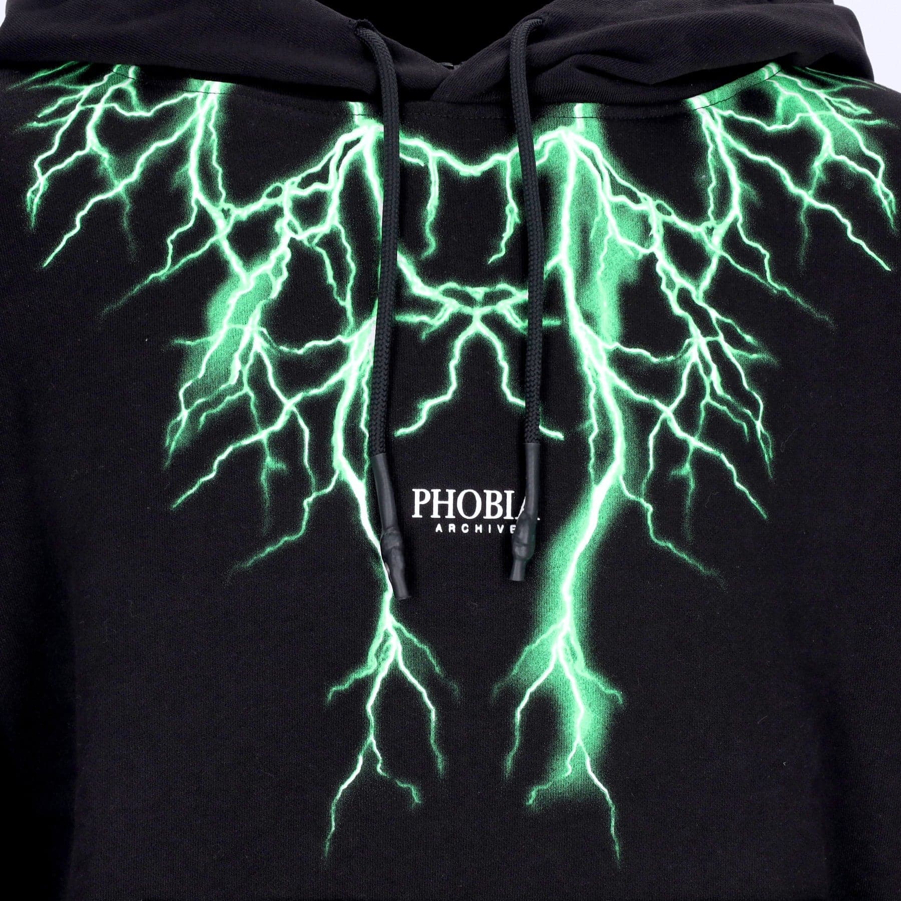 Lightweight Men's Hoodie Lightning Balaclava Hoodie Black/green