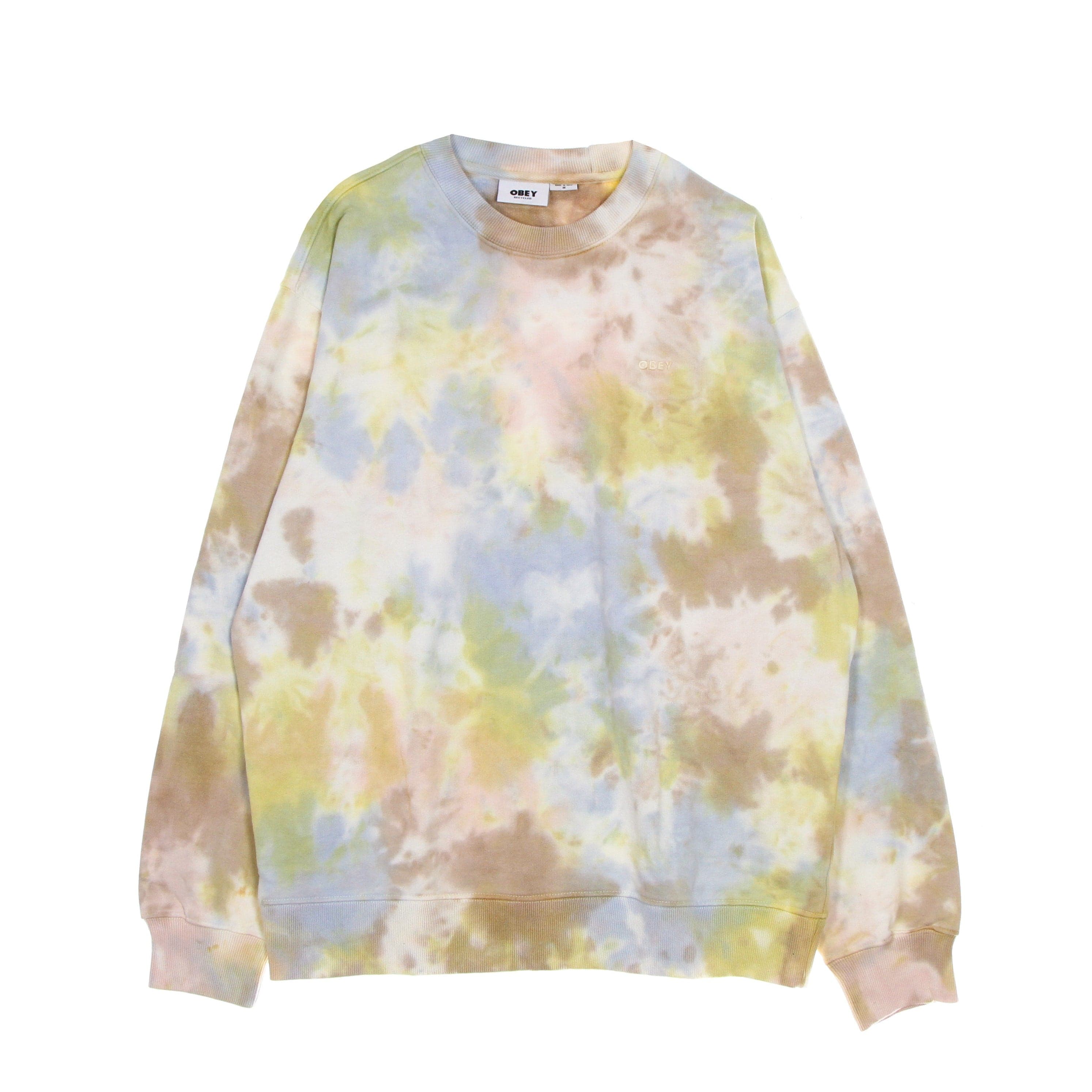 Men's Lightweight Crewneck Sweatshirt Mini Bold Recycled Tie Dye Crew Specialty Fleece Toffee Multi