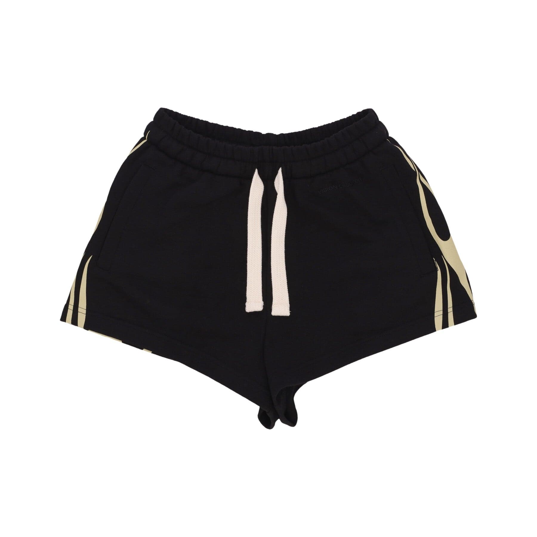Women's Short Tracksuit Pants Flames Shorts Black/off White