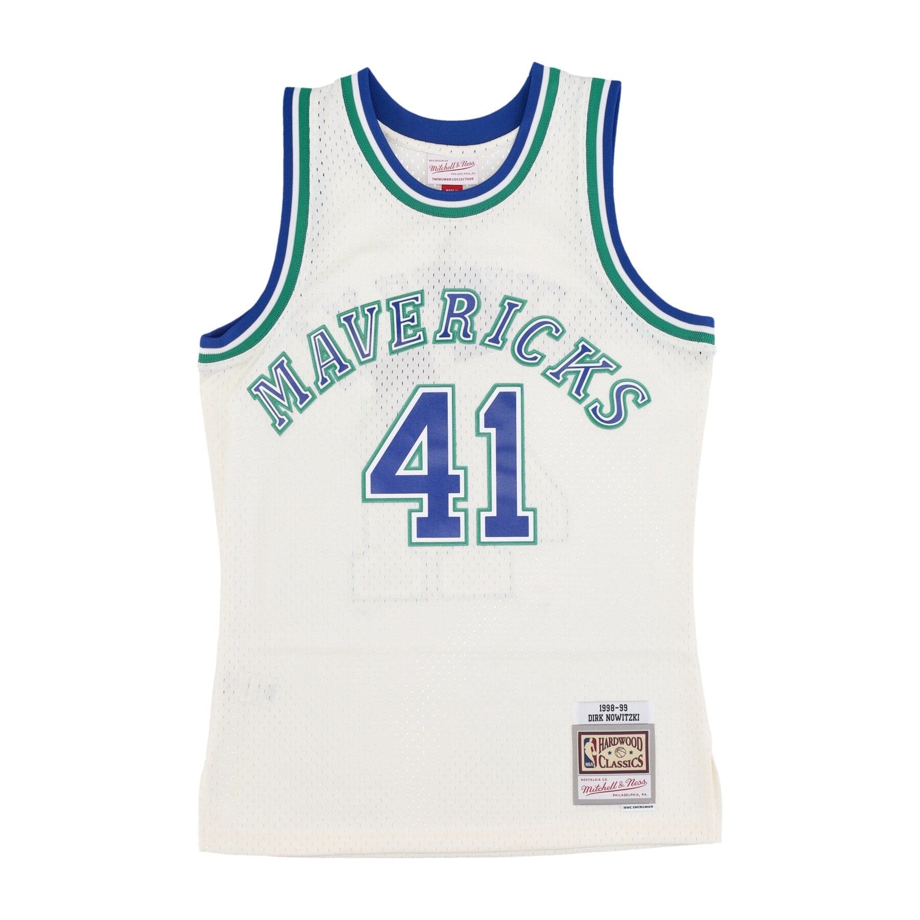 Men's Basketball Tank Top Nba Off White Team Color Swingman Jersey Hardwood Classics 1998 No 41 Dirk Nowitzki Dalmav
