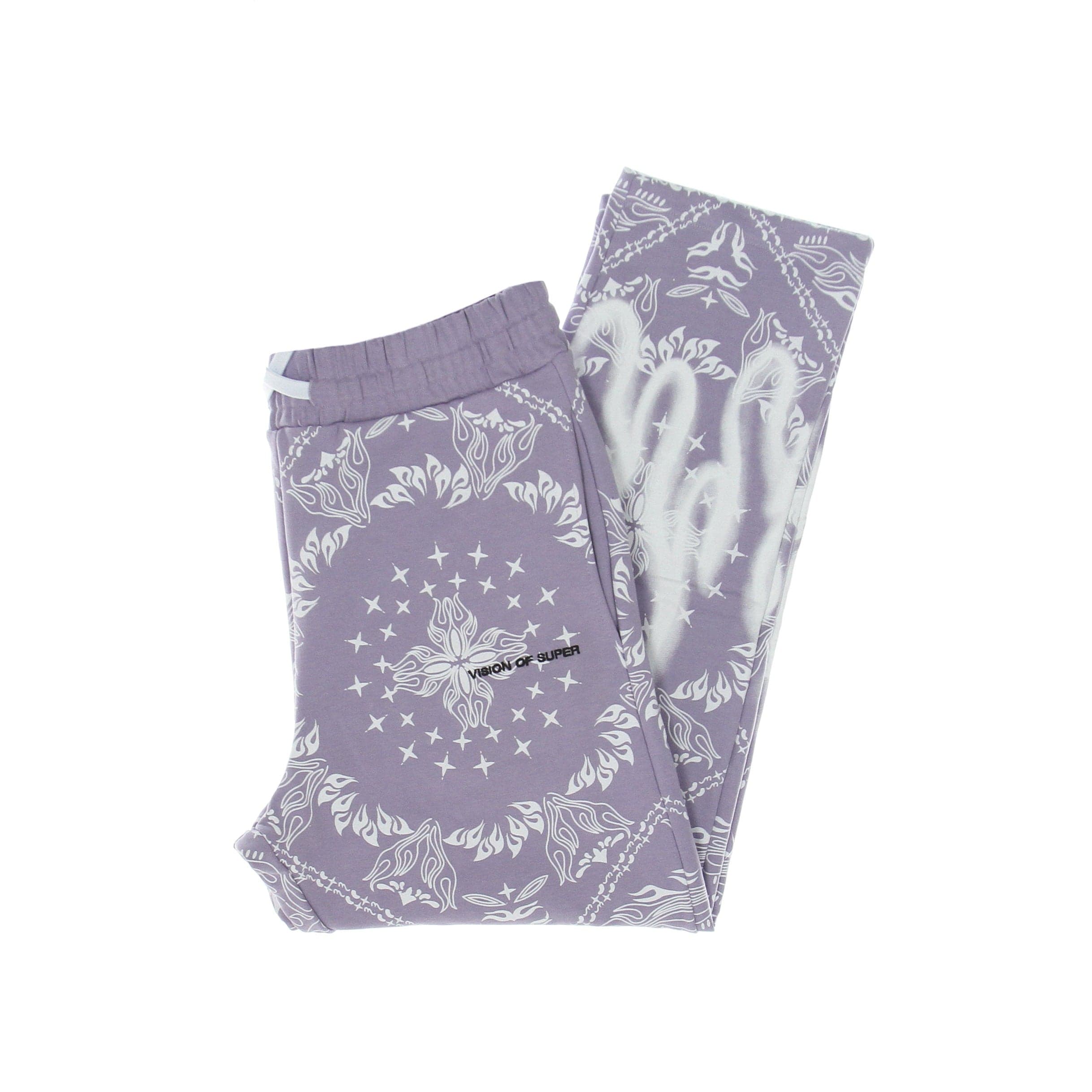 Lightweight Tracksuit Pants Men Bandana Print Pants Lilac