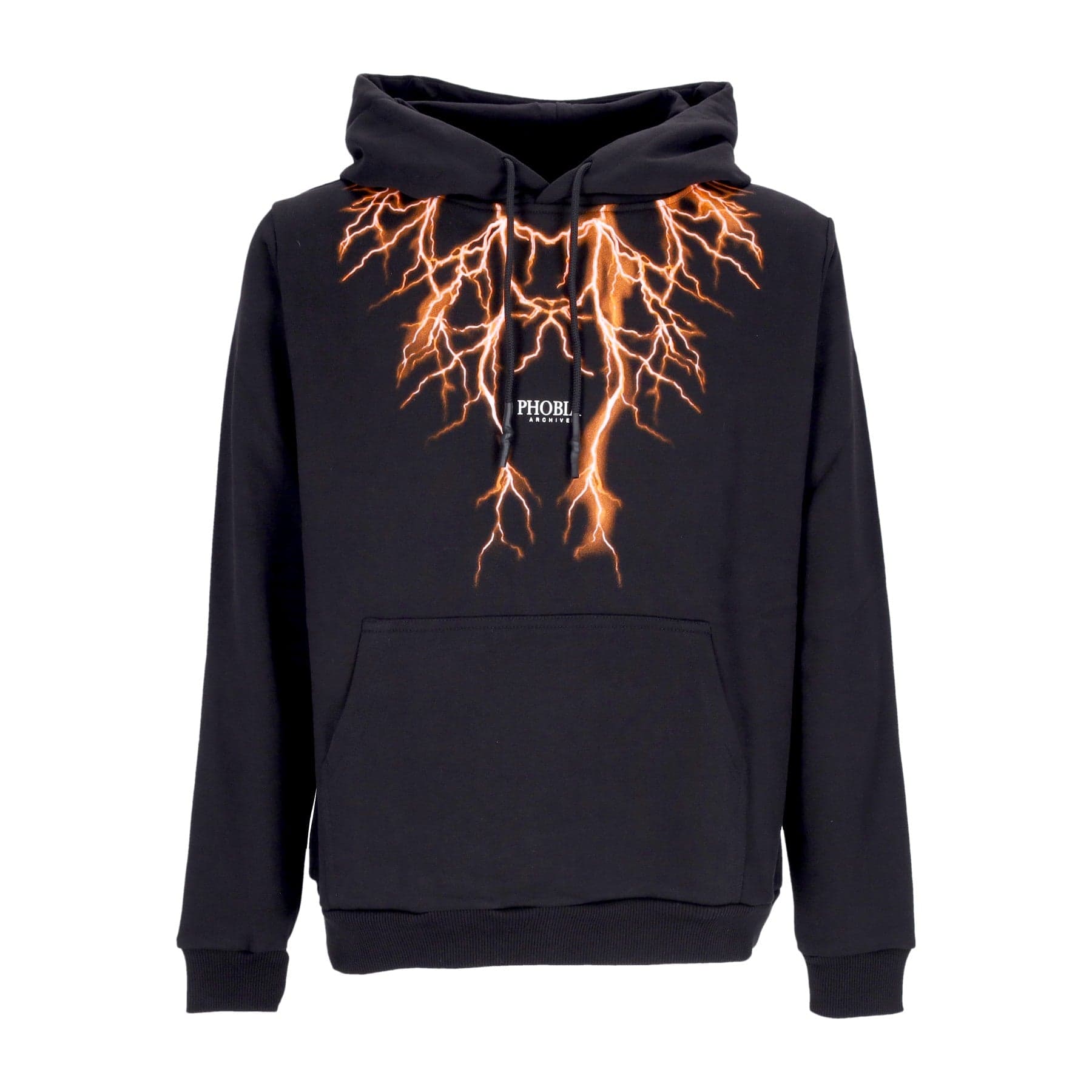Lightweight Men's Hoodie Lightning Balaclava Hoodie Black/orange
