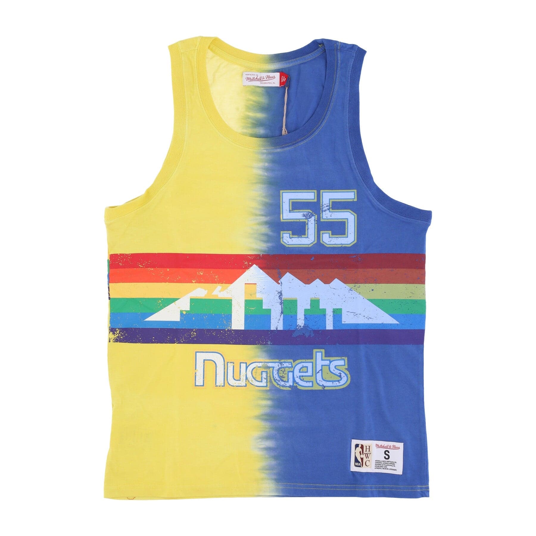 Men's NBA Vertical Tie Dye Tank Hardwood Classics No 55 Dikembe Mutombo Dennug