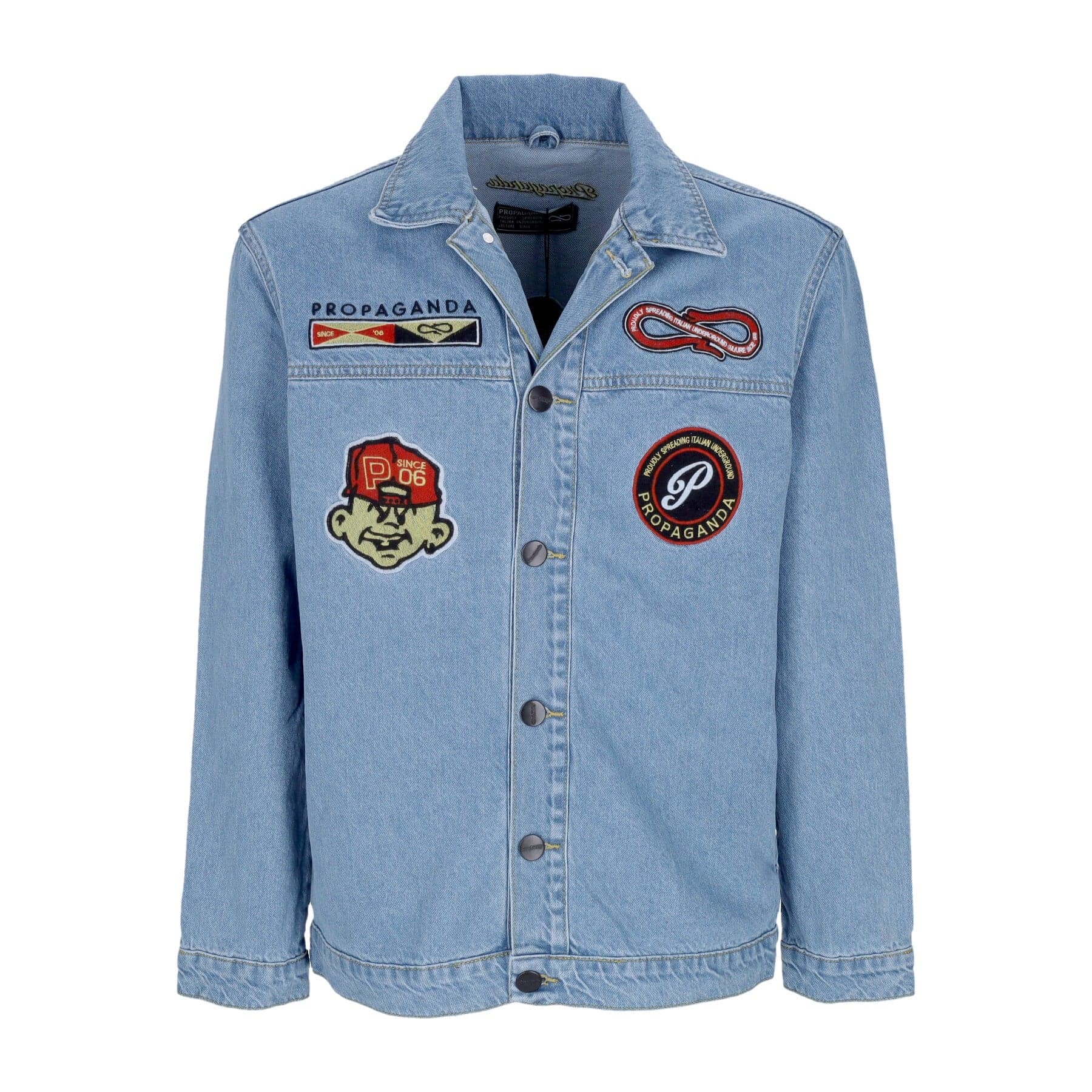 Men's Jeans Jacket Baseball Denim Jacket Blue Denim