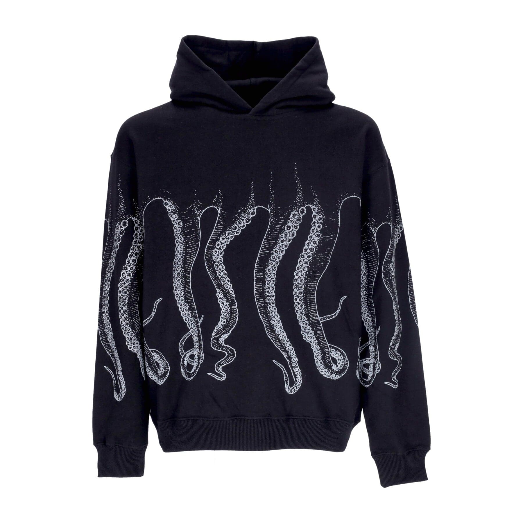 Men's Lightweight Hooded Sweatshirt Outline Hoodie Black
