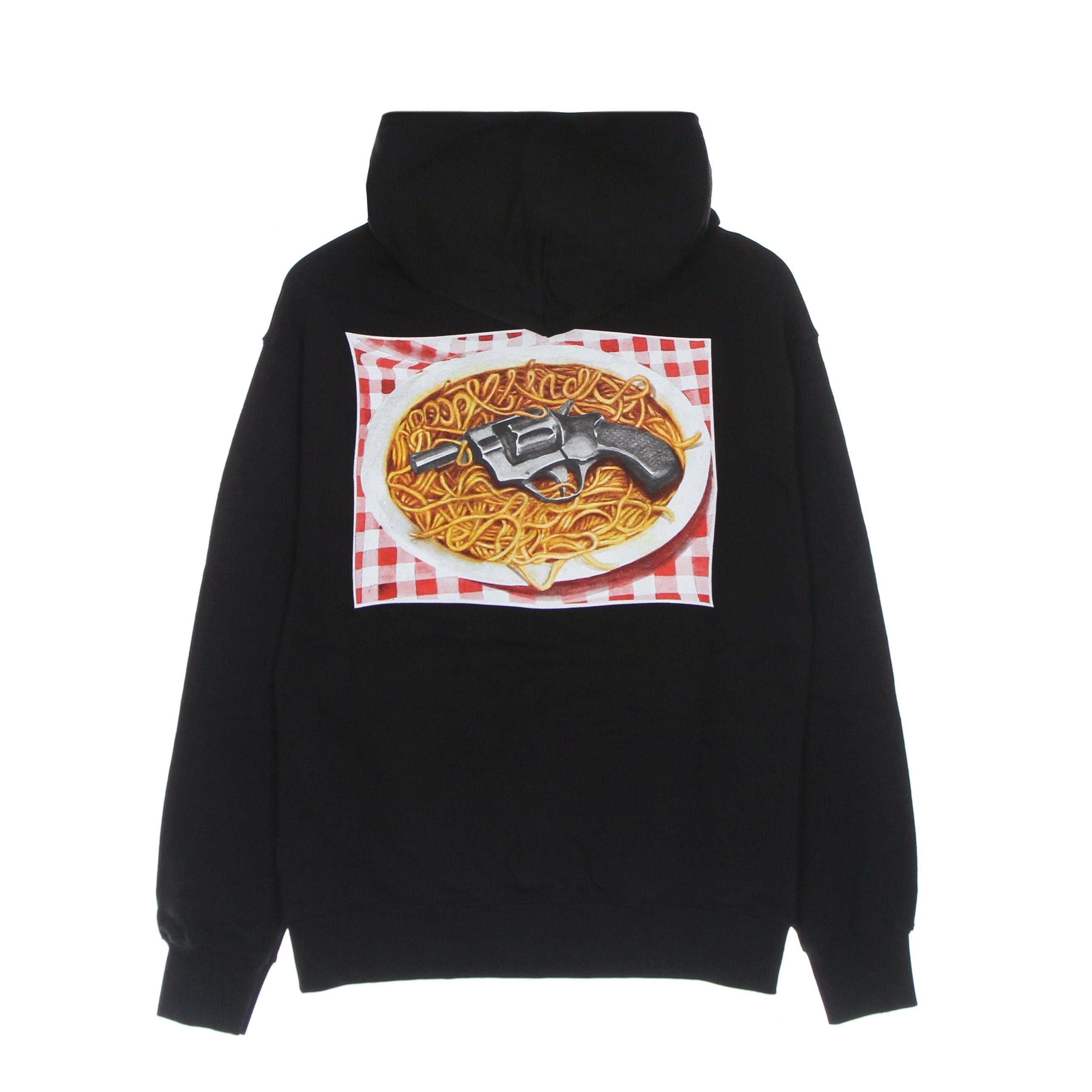 Men's Lightweight Hooded Sweatshirt Spaghetti Hoodie Black