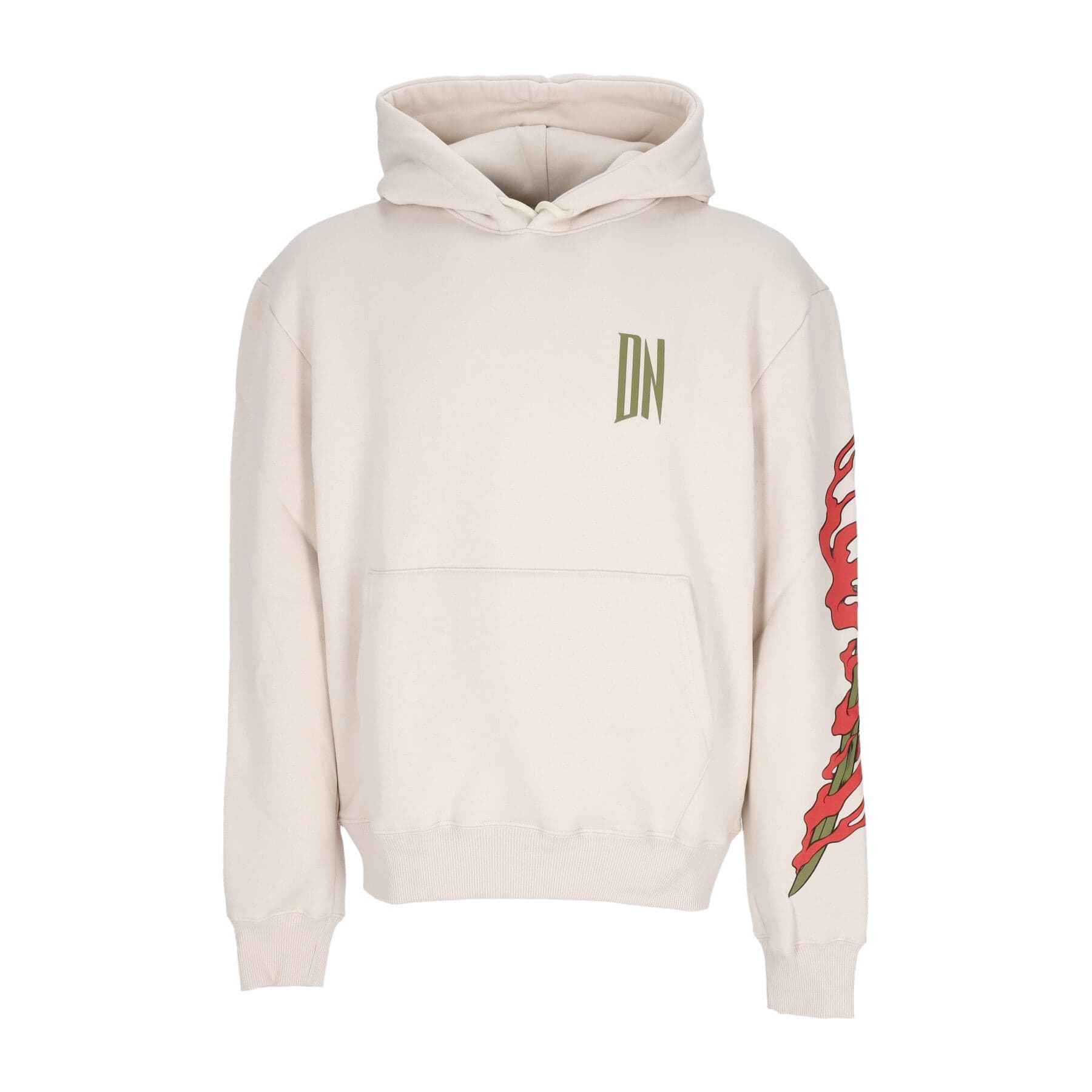 Ryu Dragon Hoodie Beige Men's Hoodie