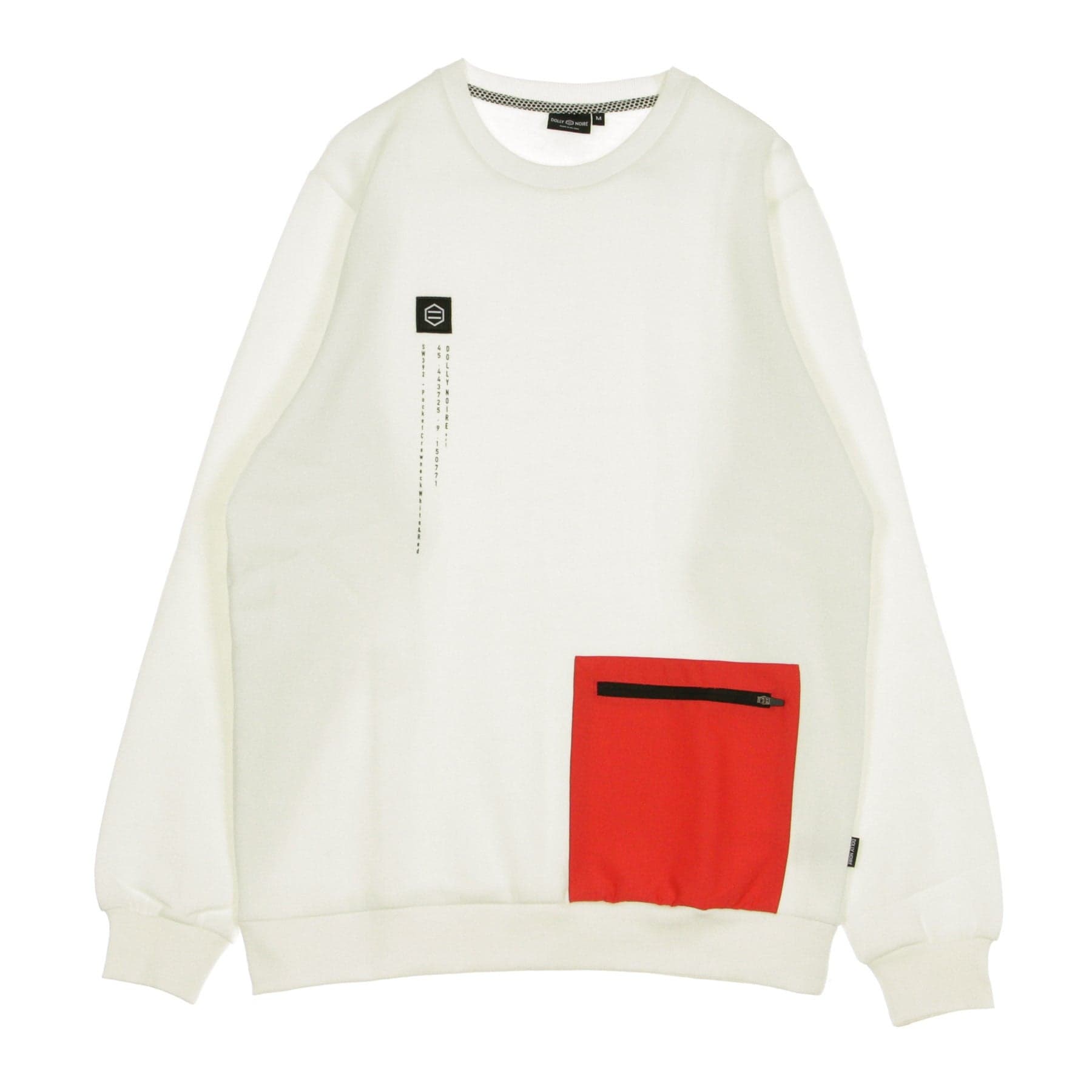 Men's Pocket Crewneck Sweatshirt White&red White/red