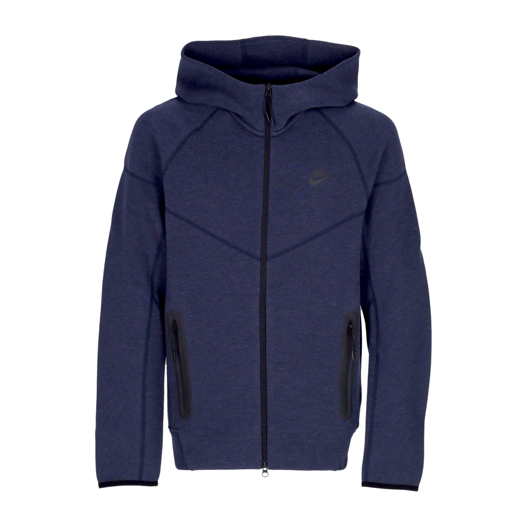 Men's Lightweight Hooded Zip Sweatshirt Tech Fleece Full-zip Windrunner Hoodie Obsidian Heather/black