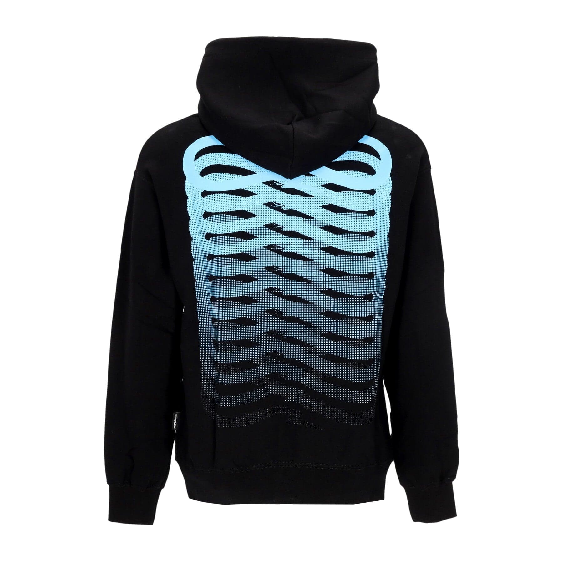 Men's Lightweight Hooded Sweatshirt Ribs Hoodie Black