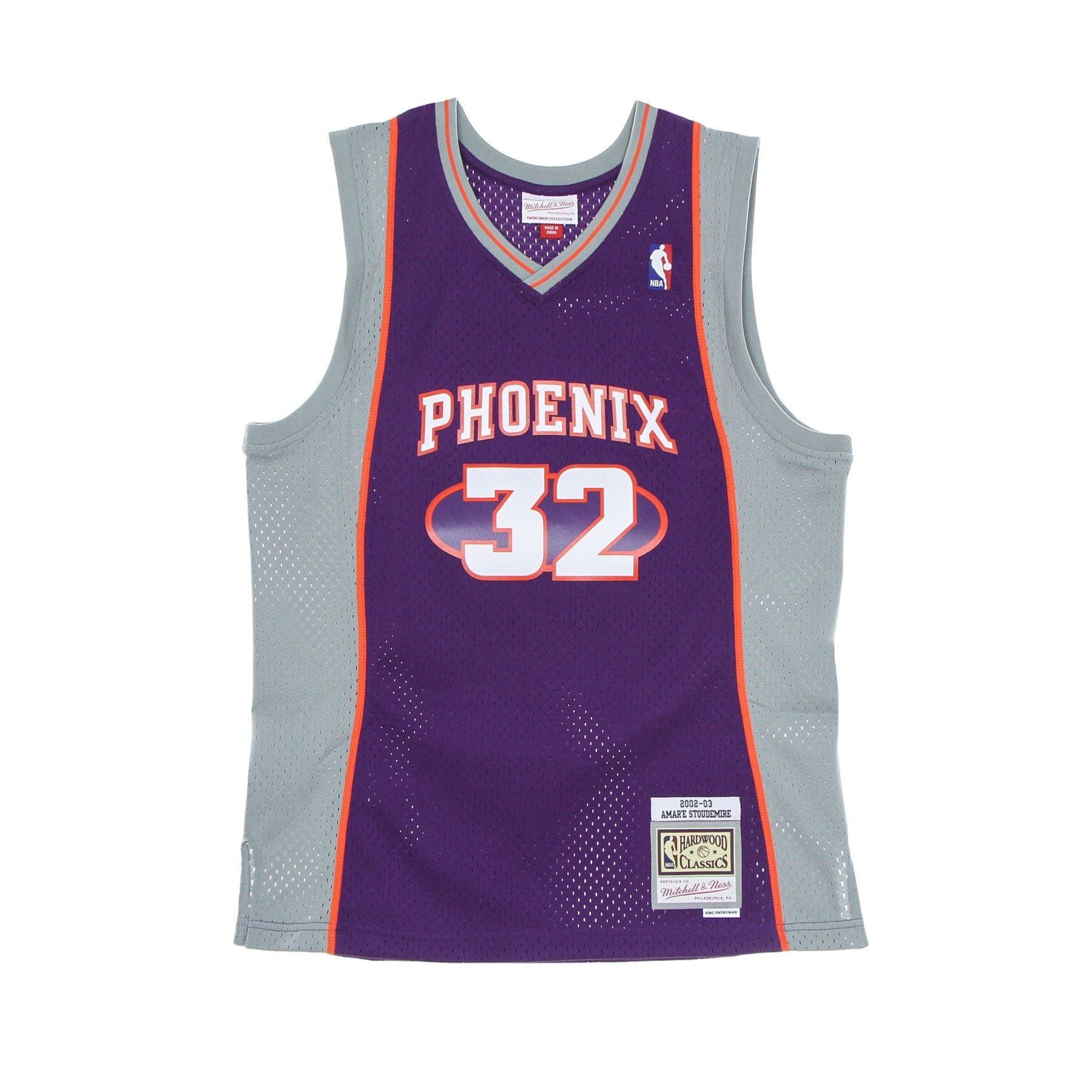 Men's Basketball Tank Top Nba Swingman Jersey Hardwood Classics No 32 Amar'e Stoudemire 2002-03 Phosun Purple/original Team Colors