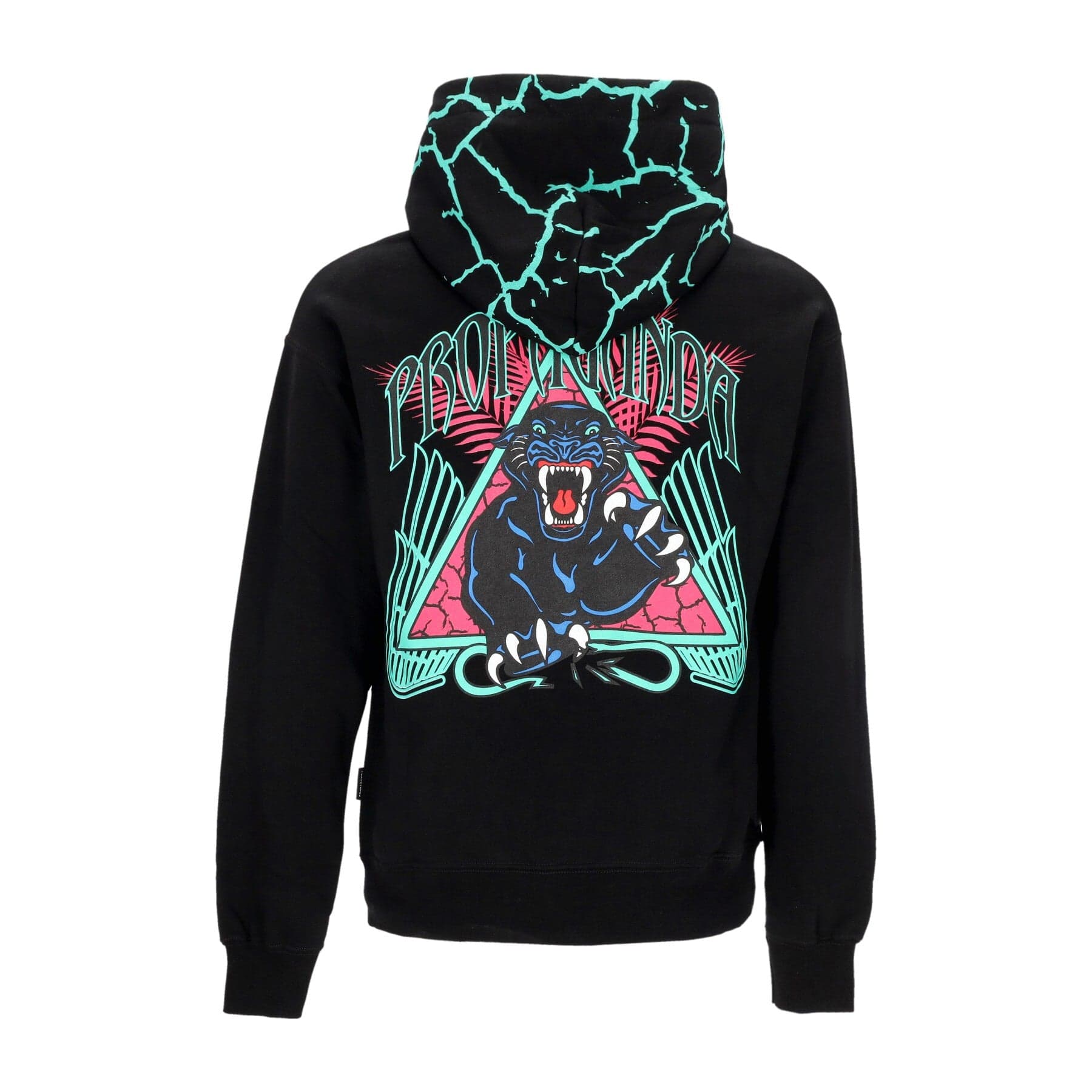 Men's Lightweight Hooded Sweatshirt Triangle Panther Hoodie Black