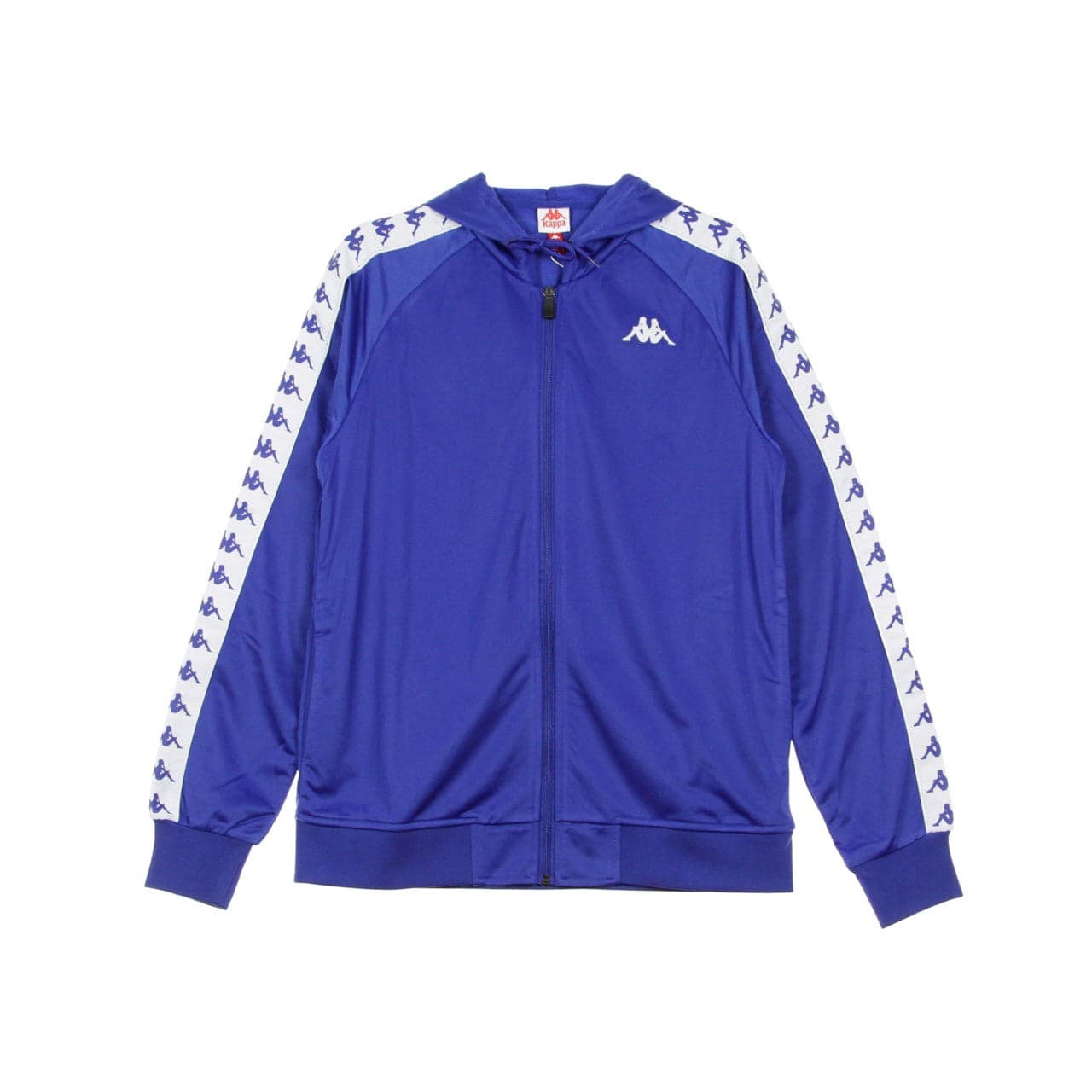 Zudai Band Men's Hooded Tracksuit Jacket Slim Blue/white