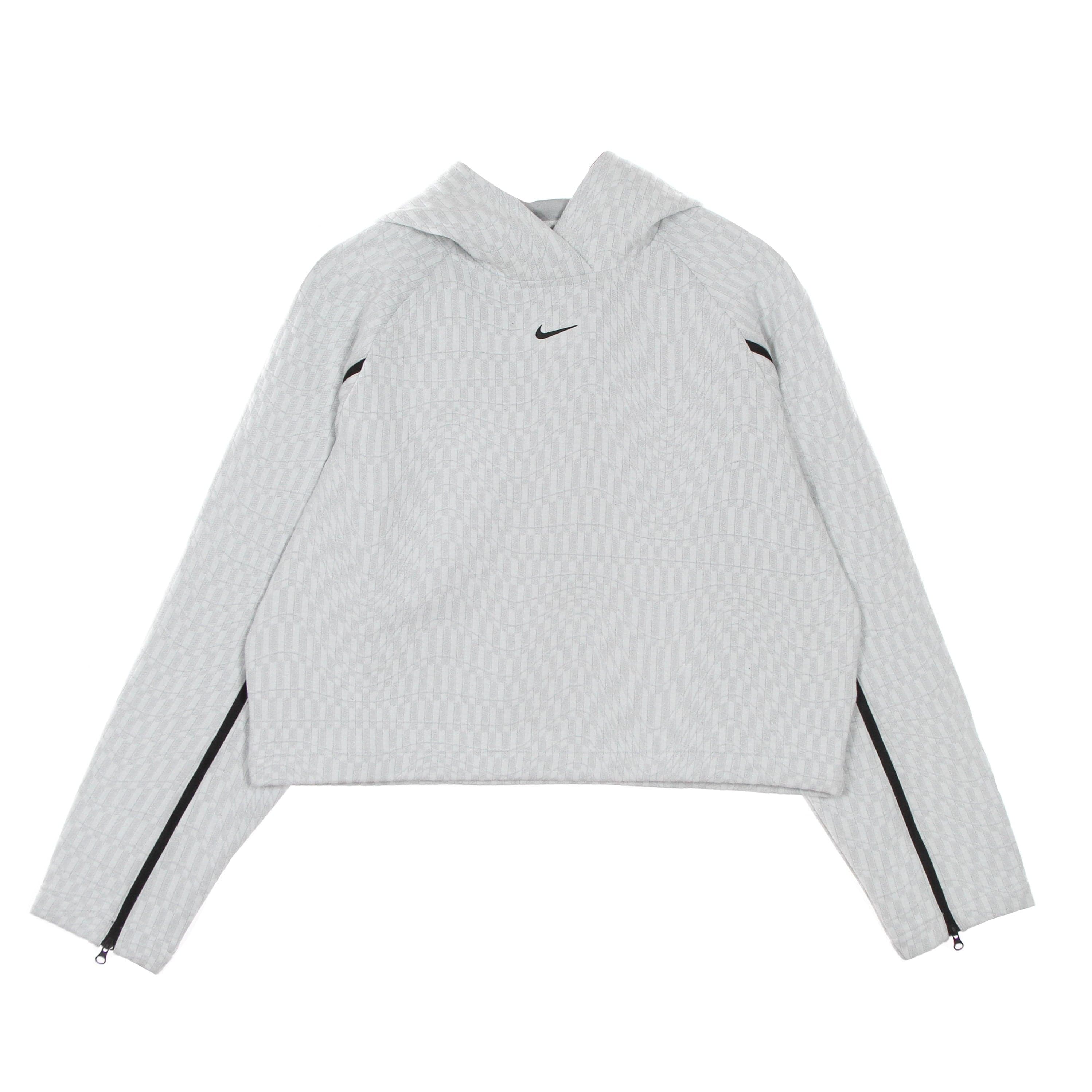 Women's Lightweight Hooded Sweatshirt W Sportswear Tech Pack Hoodie All Over Jacquard White/black