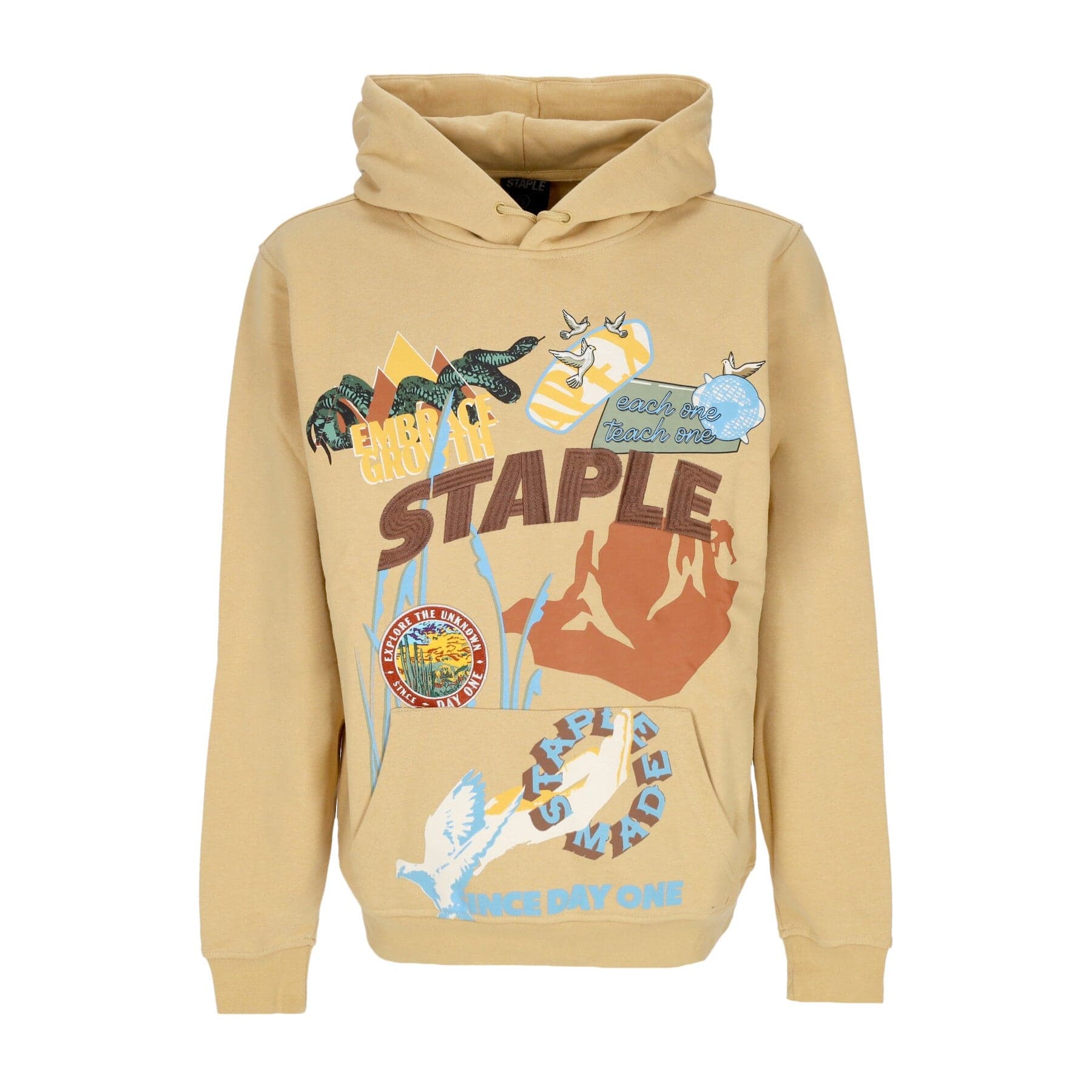 Men's Lightweight Hooded Sweatshirt Hemlock Graphic Hoodie Almond