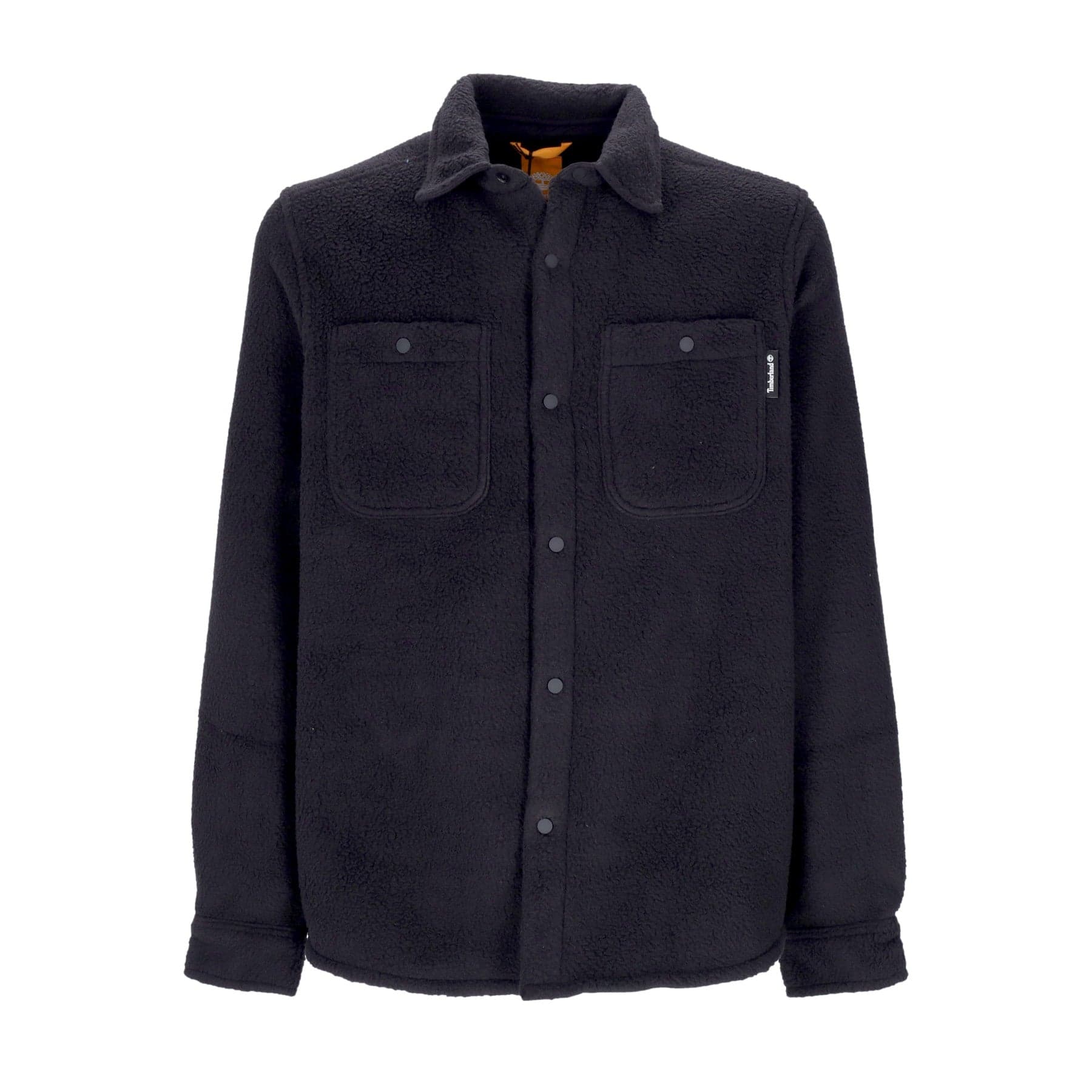 Men's Long Sleeve Shirt Fleece Overshirt Black