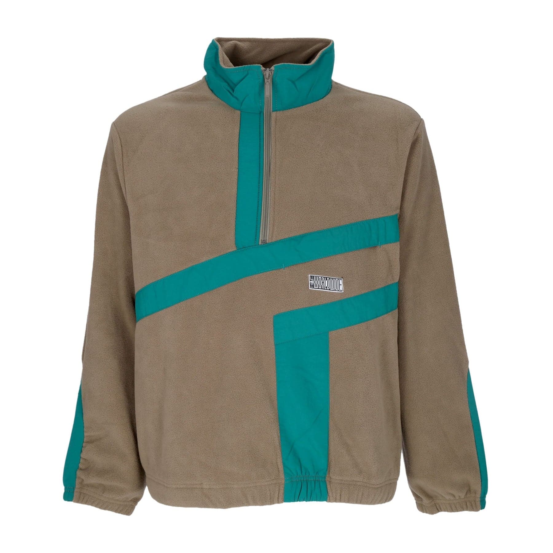 Men's Range Quarter Zip Polar Fleece Turtleneck Sweatshirt Olive