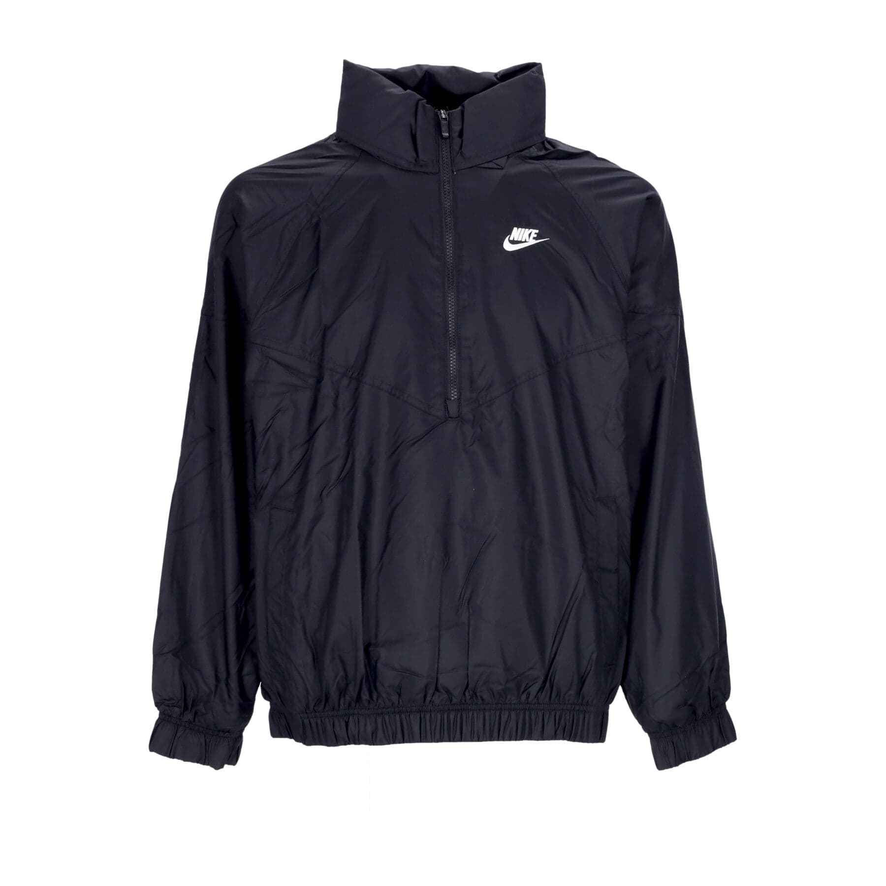 Men's Pull-On Windbreaker Windrunner Anorak Jacket Black/white
