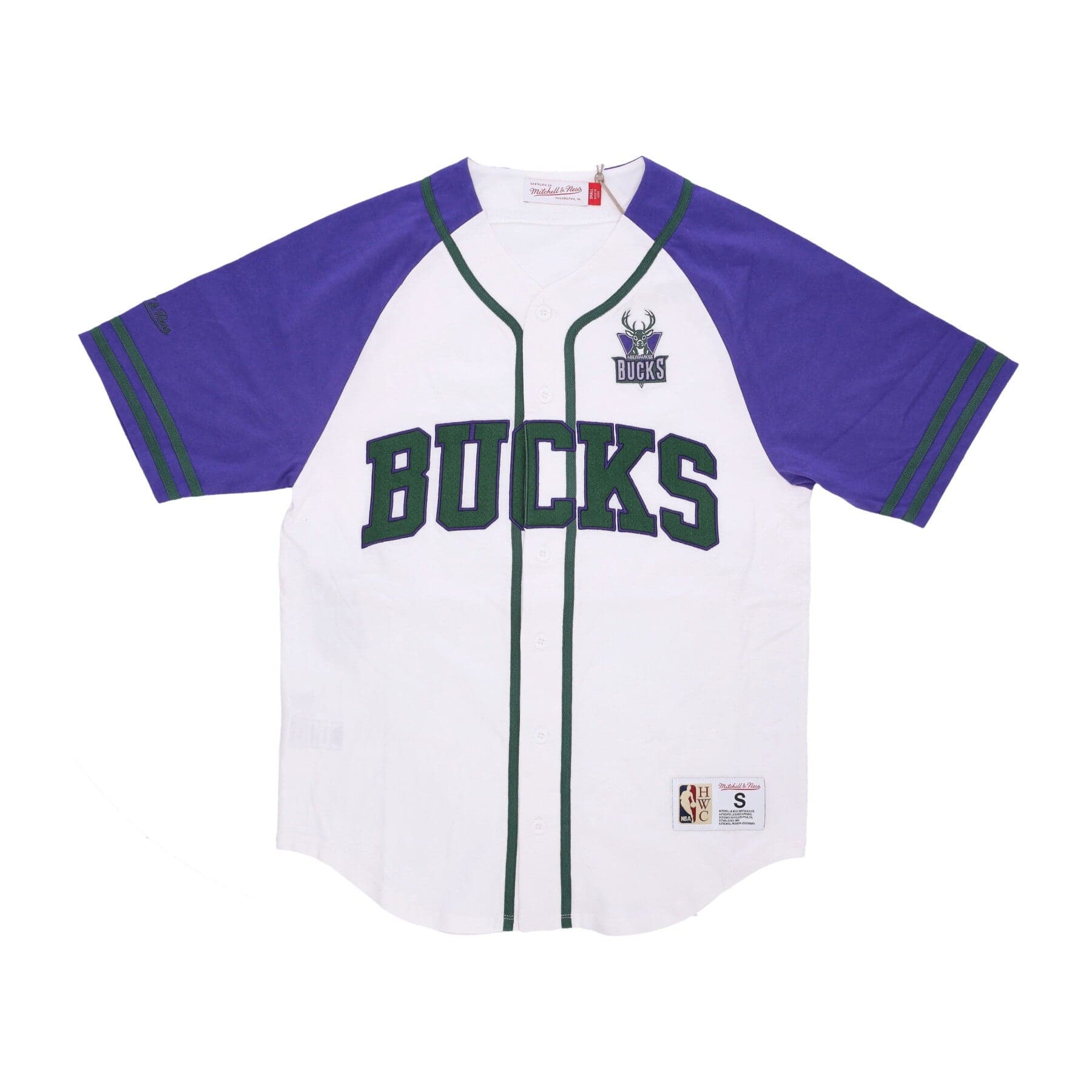 Men's NBA Practice Day Button Front Jersey Hardwood Classics Milbuc White