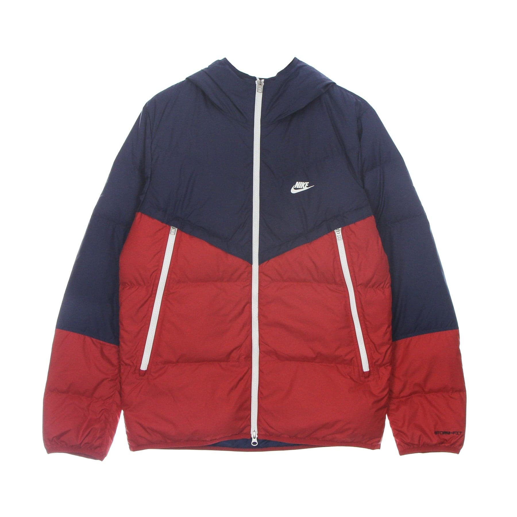 Storm Fit Windrunner Hooded Jacket Men's Down Jacket Midnight Navy/gym Red/sail/sail
