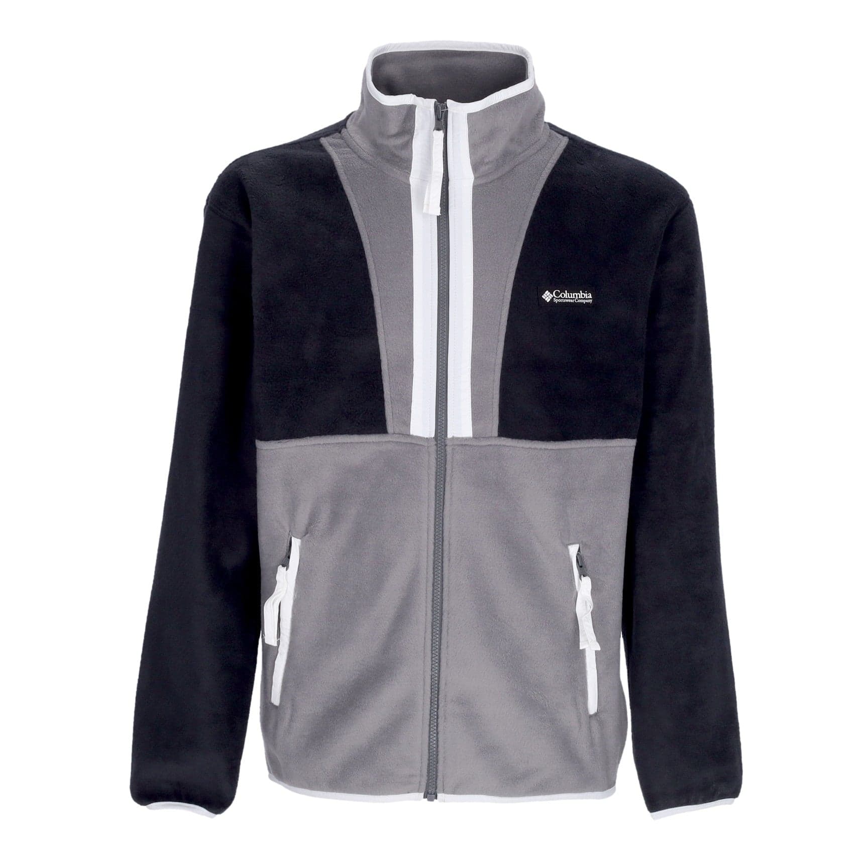 Men's Back Bowl Full Zip Fleece Jacket Black/city Grey/white