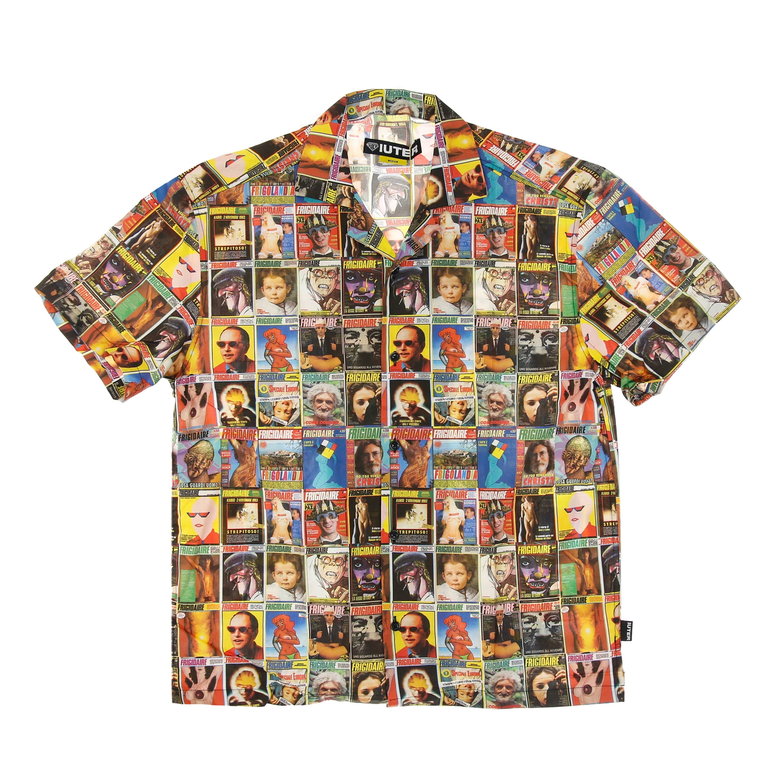 Men's Short Sleeve Shirt Cover Cuban Shirt X Frigidaire Multicolor