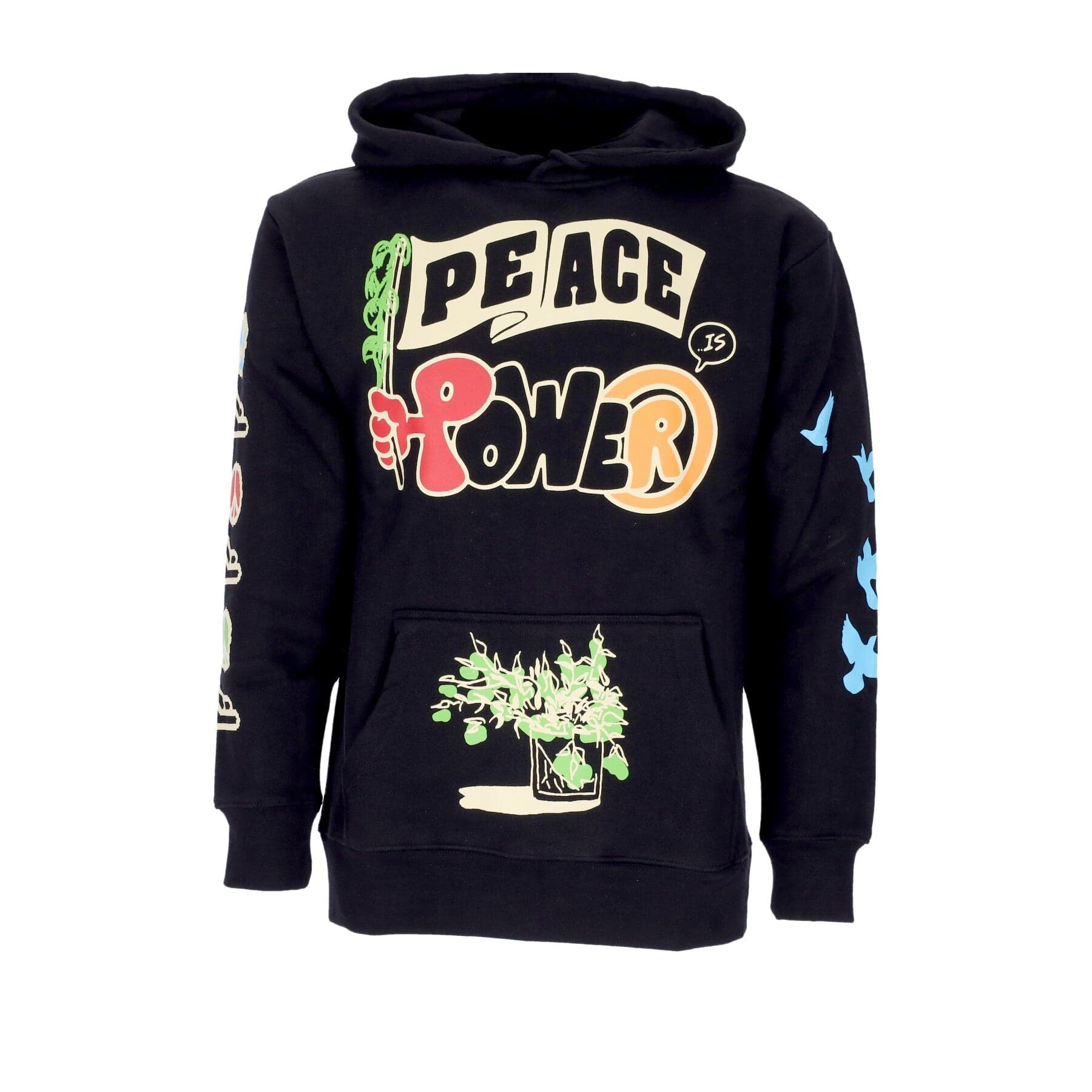 Peace And Power Men's Hoodie Black
