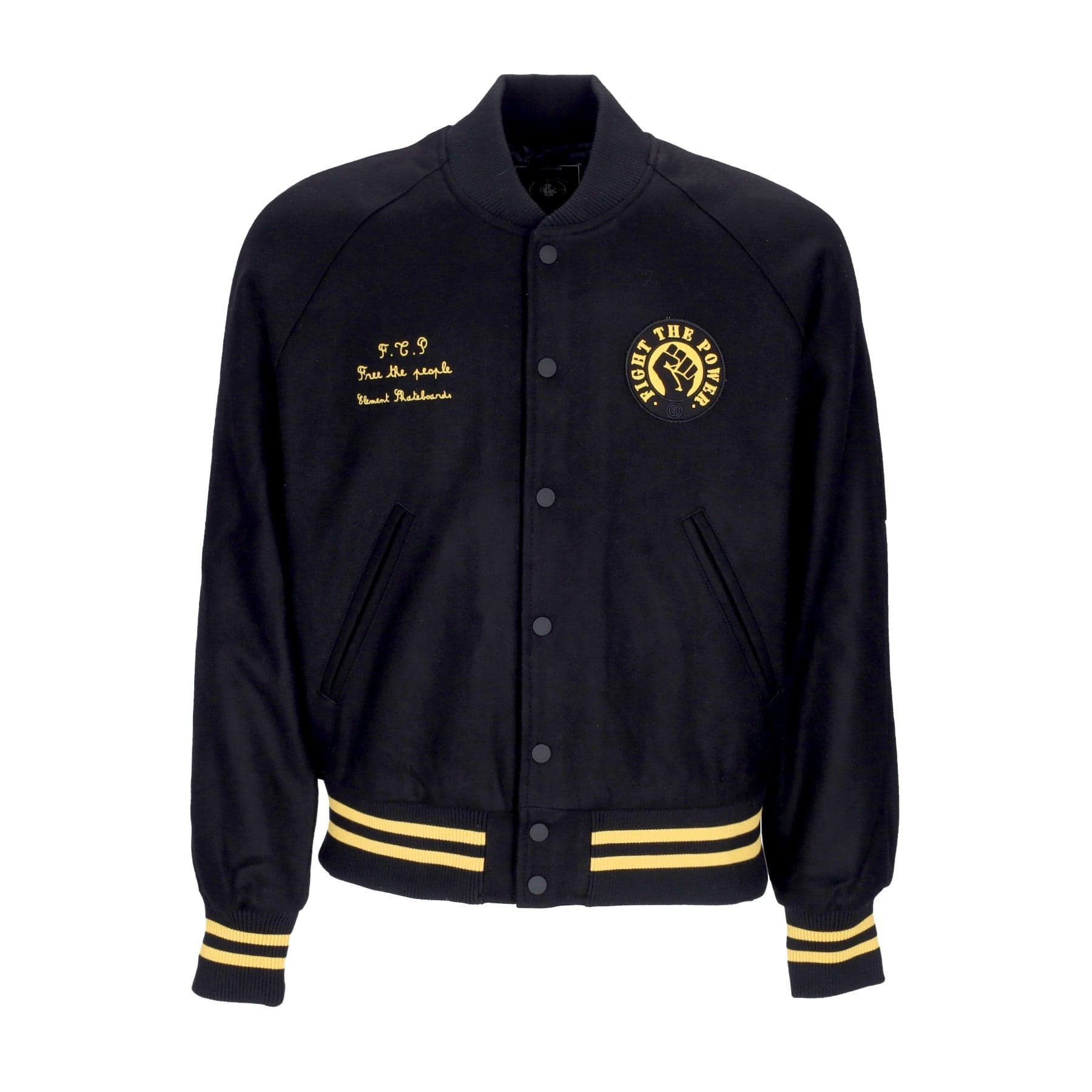 Men's Bomber Jacket Pexe Ftp Baseball Jacket Flint Black