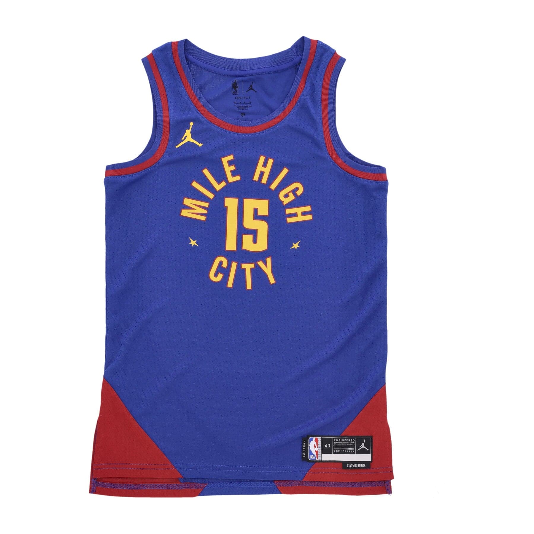 Men's Basketball Tank Top Nba Dri Fit Swingman Jersey Statement Edition No 15 Nikola Jokic Dennug Rush Blue/team Crimson