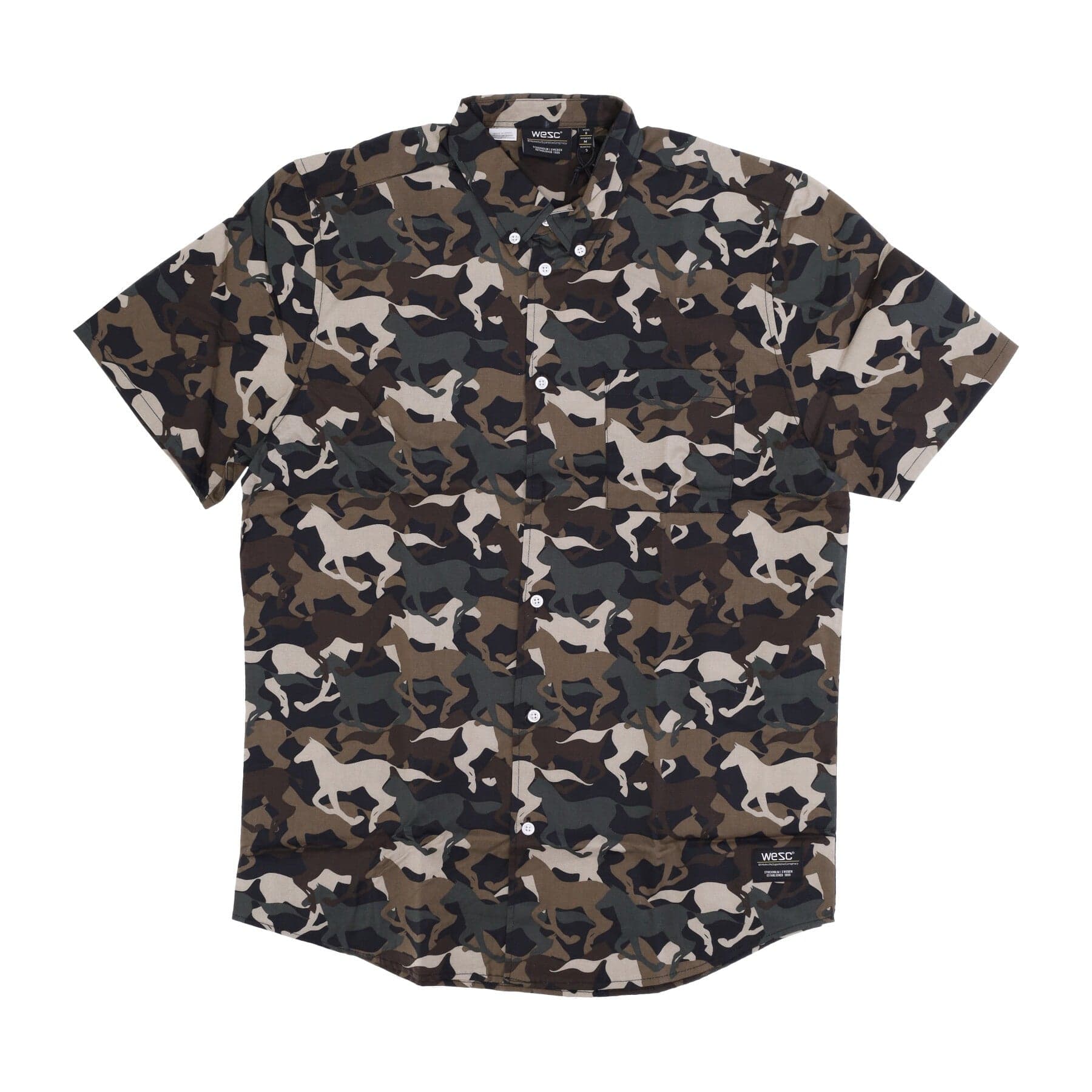 Oden Wild Horses Aop Shirt Men's Short Sleeve Shirt Black